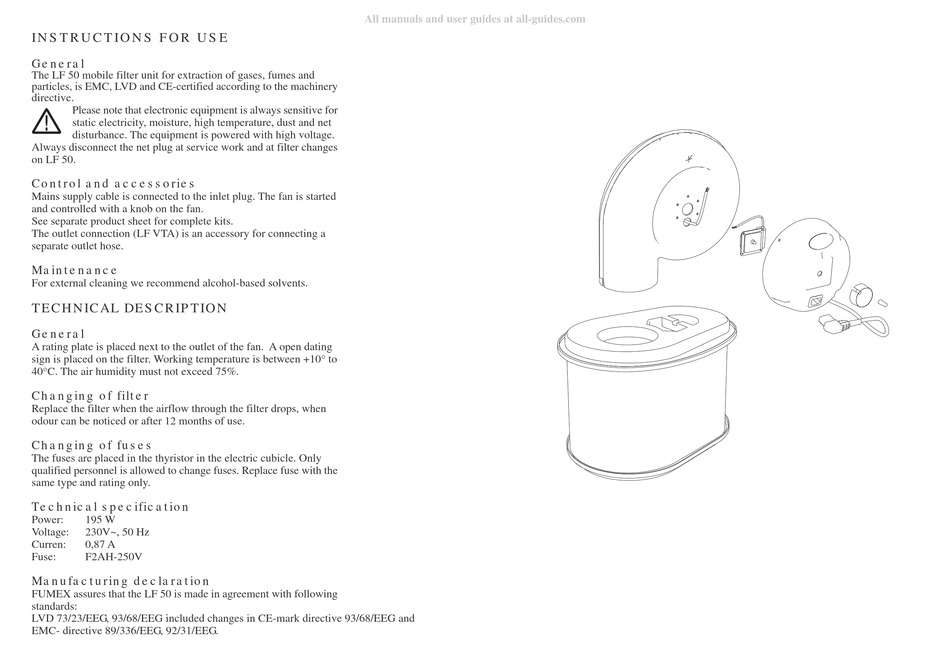 FUMEX LF 50 INSTRUCTIONS FOR USE Pdf Download ManualsLib