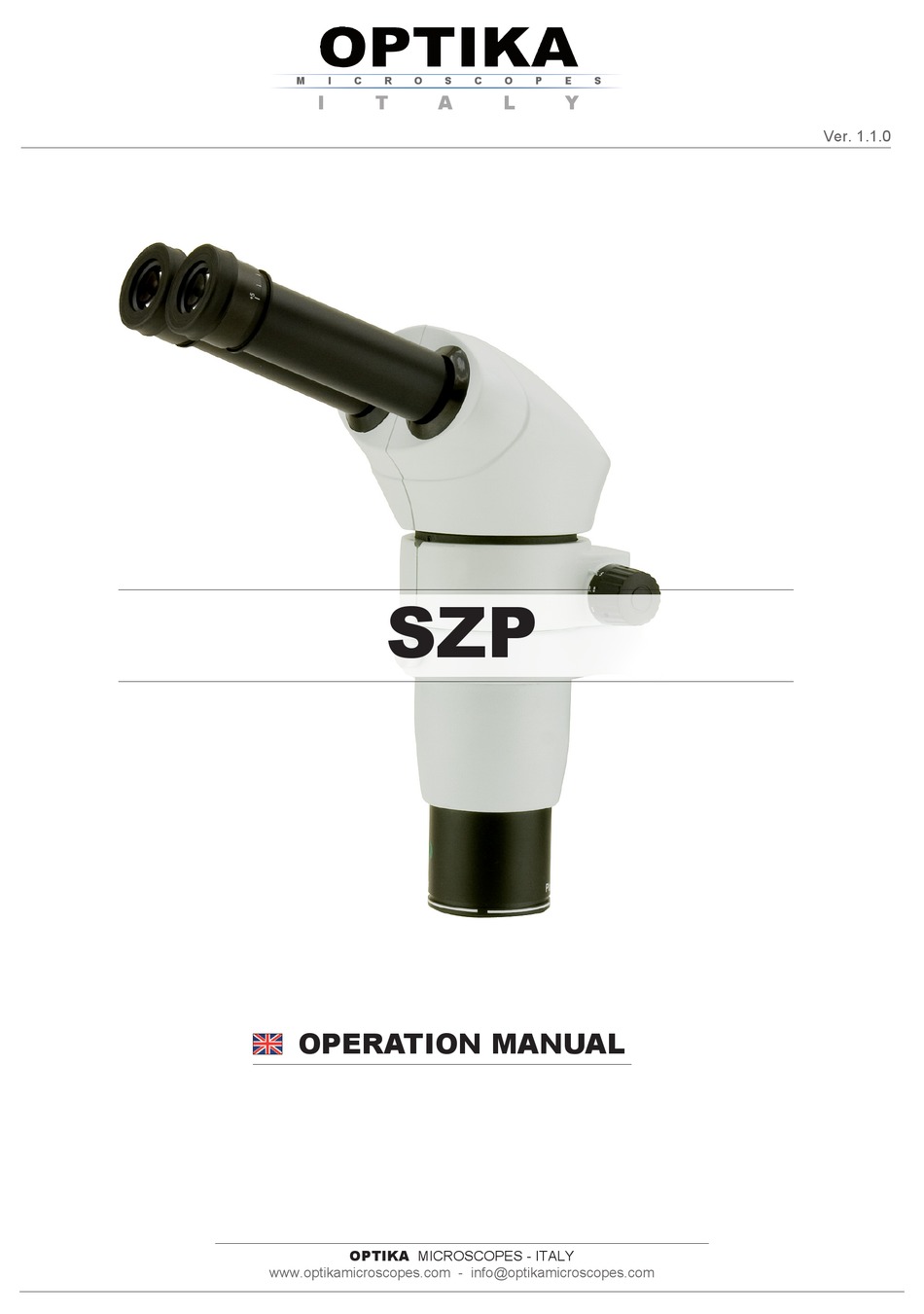 OPTIKA MICROSCOPES SZP OPERATION MANUAL Pdf Download | ManualsLib