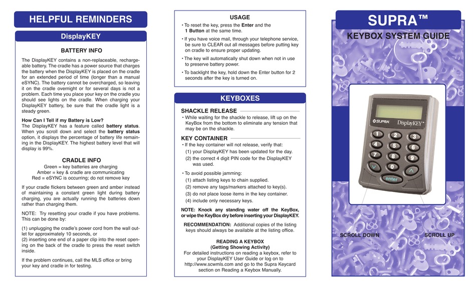 MLS SUPRA SYSTEM MANUAL Pdf Download ManualsLib