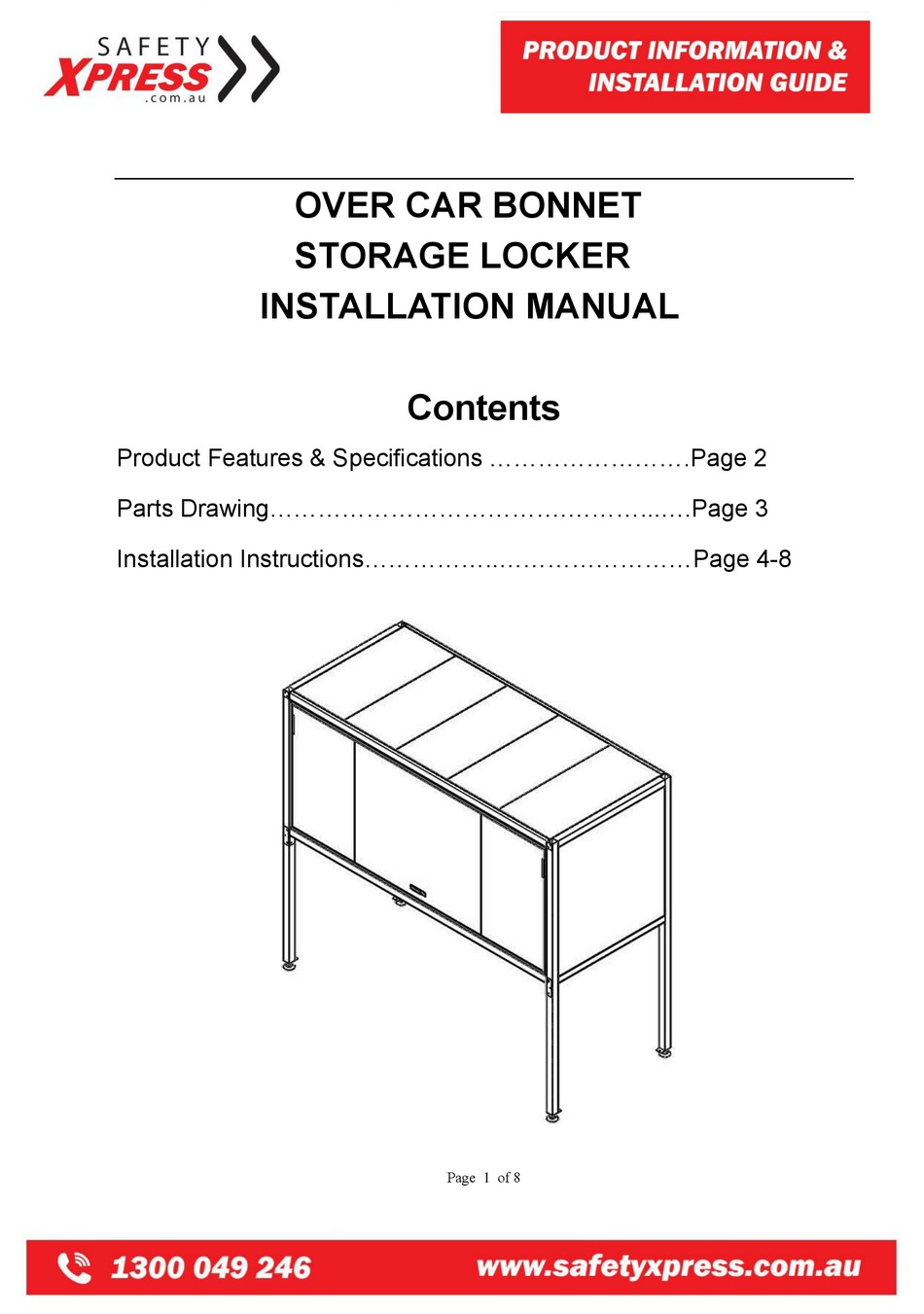 SAFETY XPRESS OBSL24 PRODUCT INFORMATION & INSTALLATION MANUAL Pdf