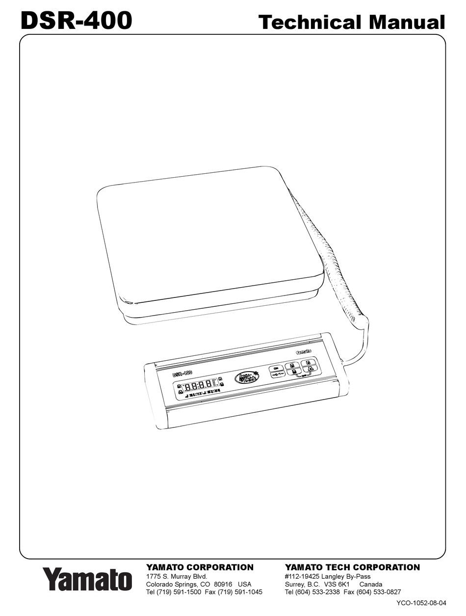 YAMATO DSR400 TECHNICAL MANUAL Pdf Download ManualsLib