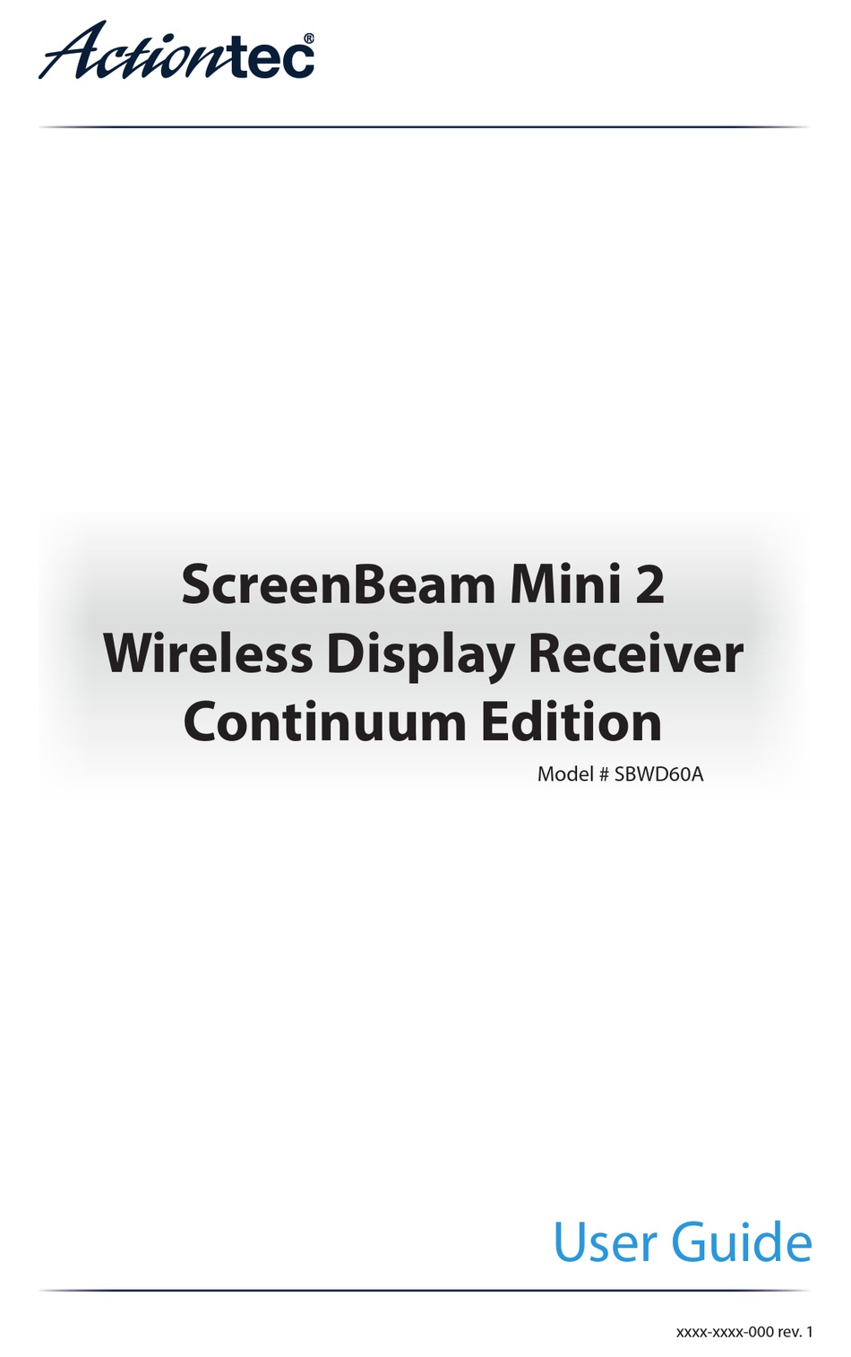 ACTIONTEC SCREENBEAM MINI 2 SBWD60A USER MANUAL Pdf Download ManualsLib