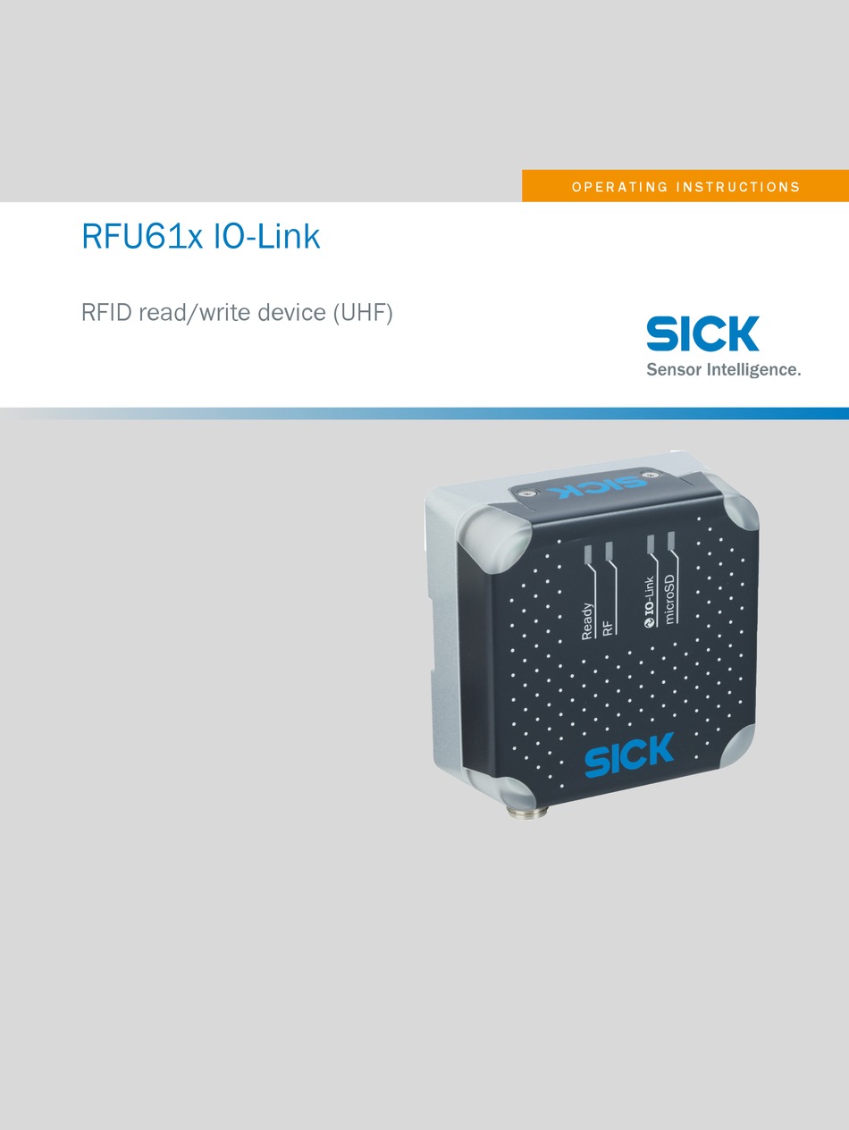 SICK RFU61X IOLINK OPERATING INSTRUCTIONS MANUAL Pdf Download ManualsLib