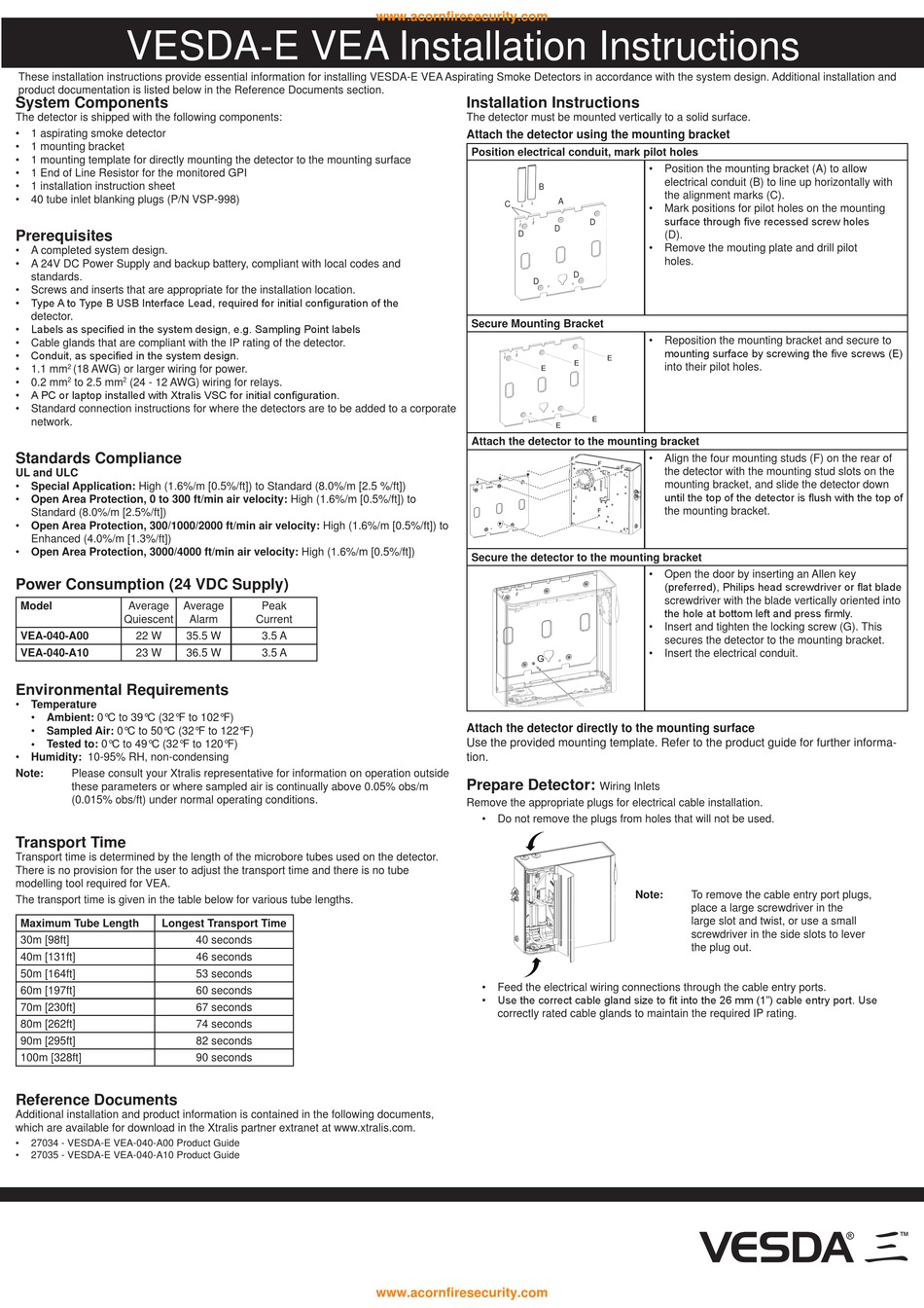 VESDA -E VEA INSTALLATION INSTRUCTIONS Pdf Download | ManualsLib