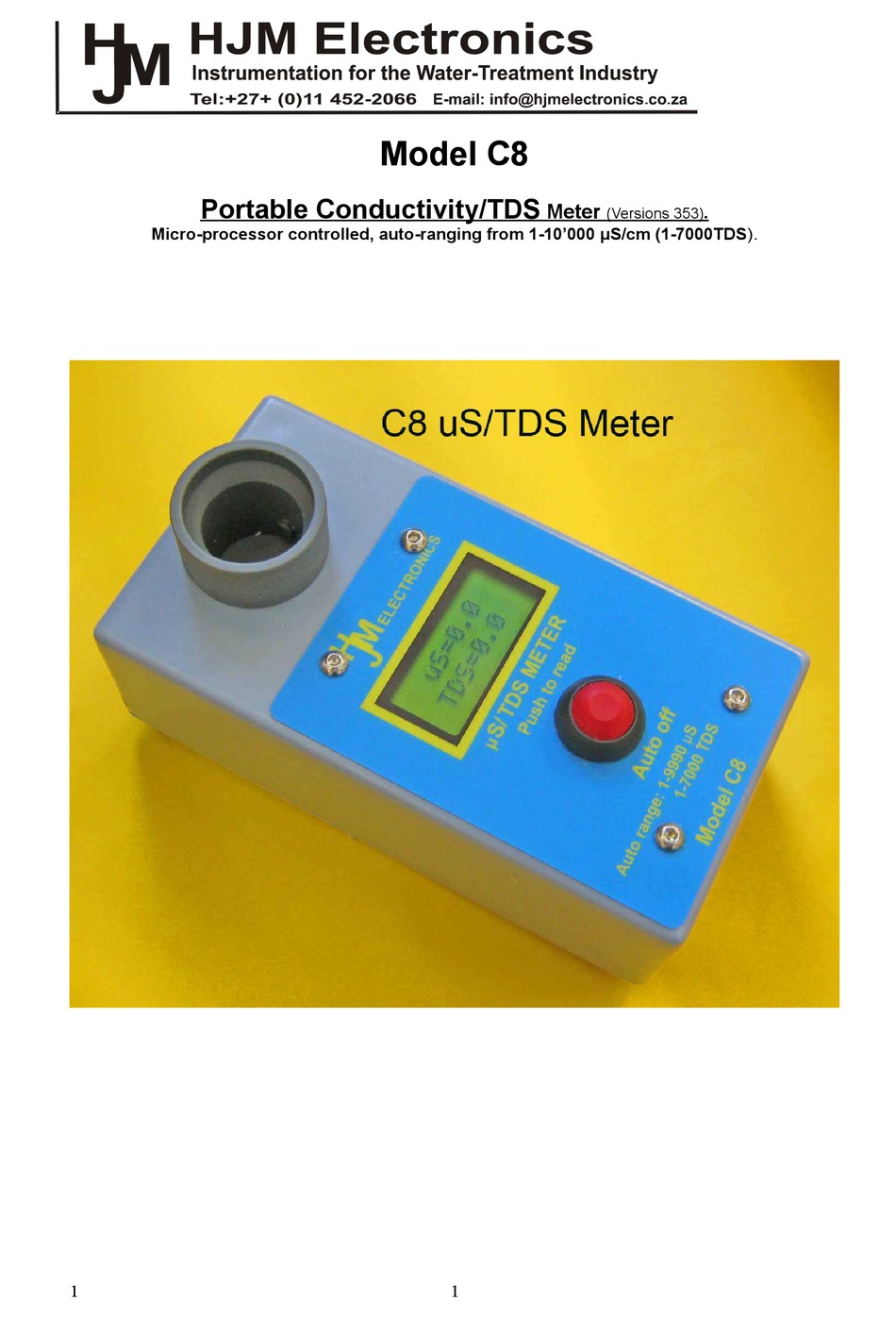 HJM C8 QUICK START MANUAL Pdf Download ManualsLib