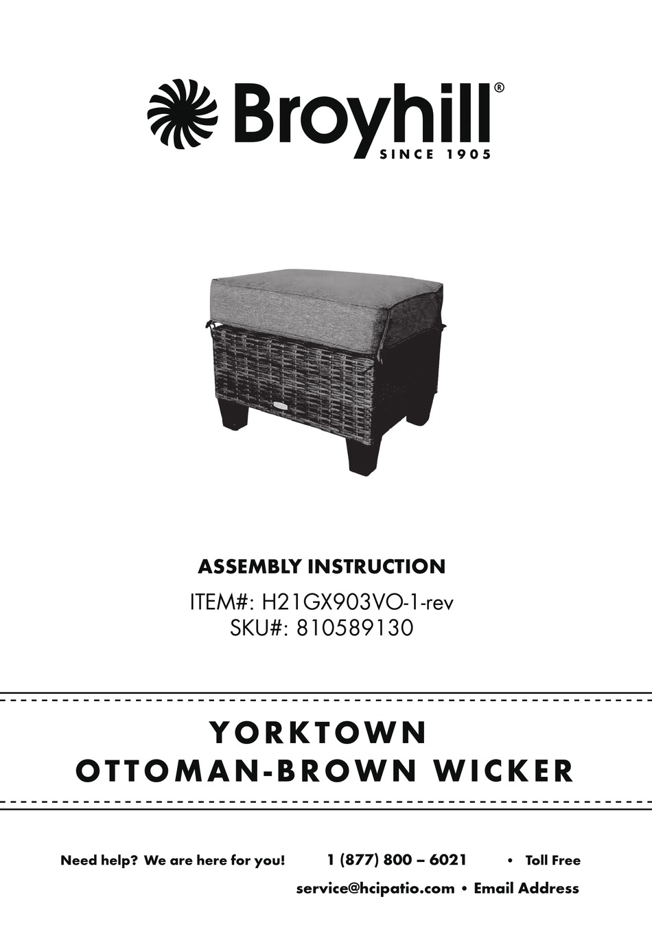 BROYHILL H21GX903VO1 ASSEMBLY INSTRUCTION Pdf Download ManualsLib