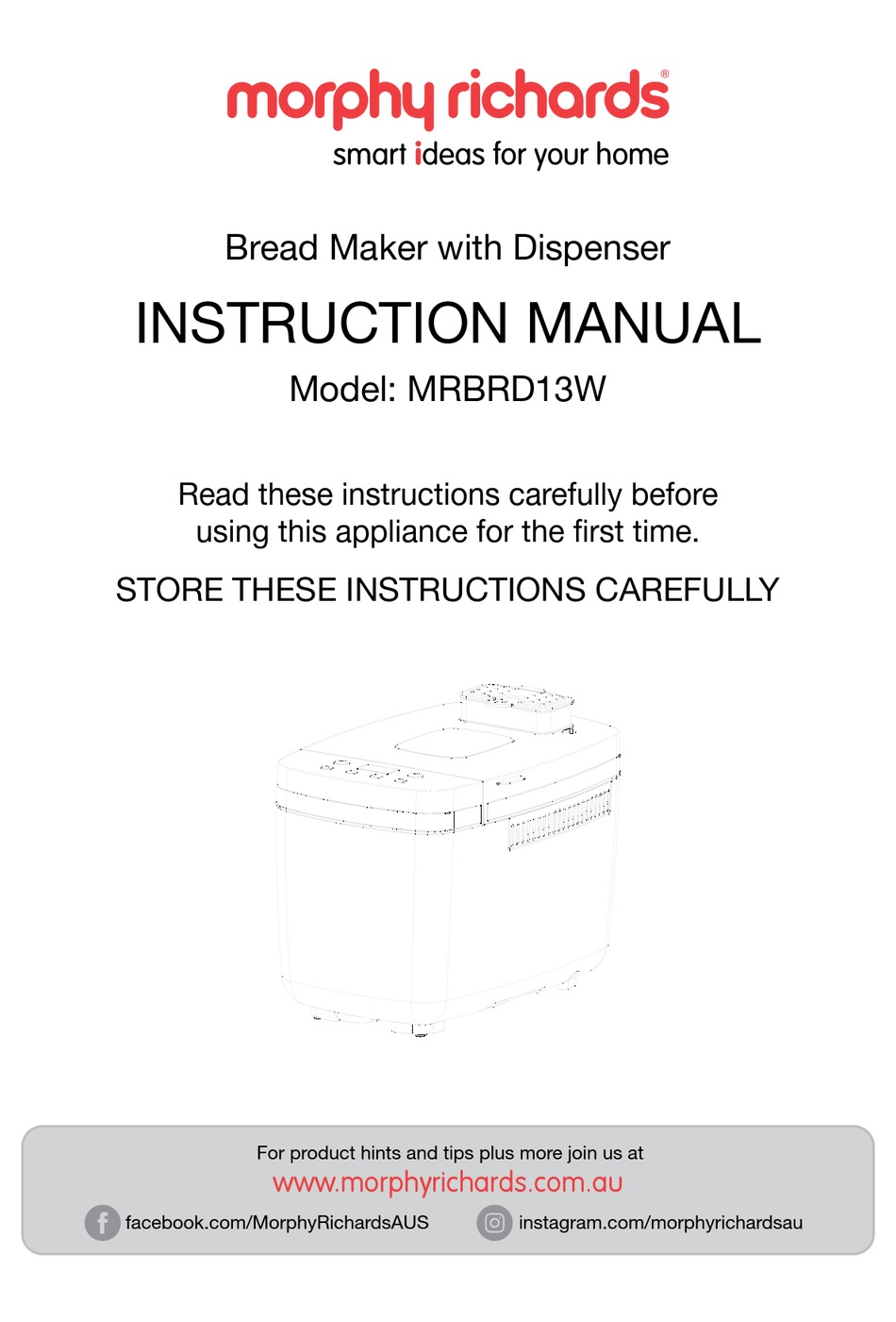MORPHY RICHARDS MRBRD13W INSTRUCTION MANUAL Pdf Download ManualsLib
