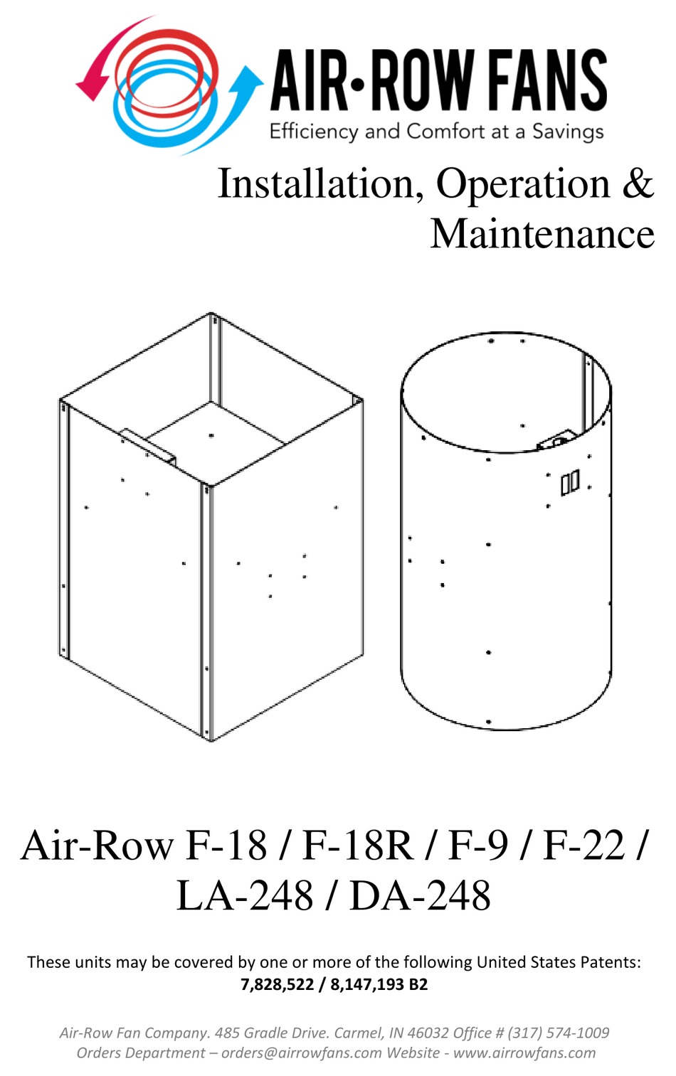 AIR ROW FANS F18 INSTALLATION OPERATION & MAINTENANCE Pdf Download