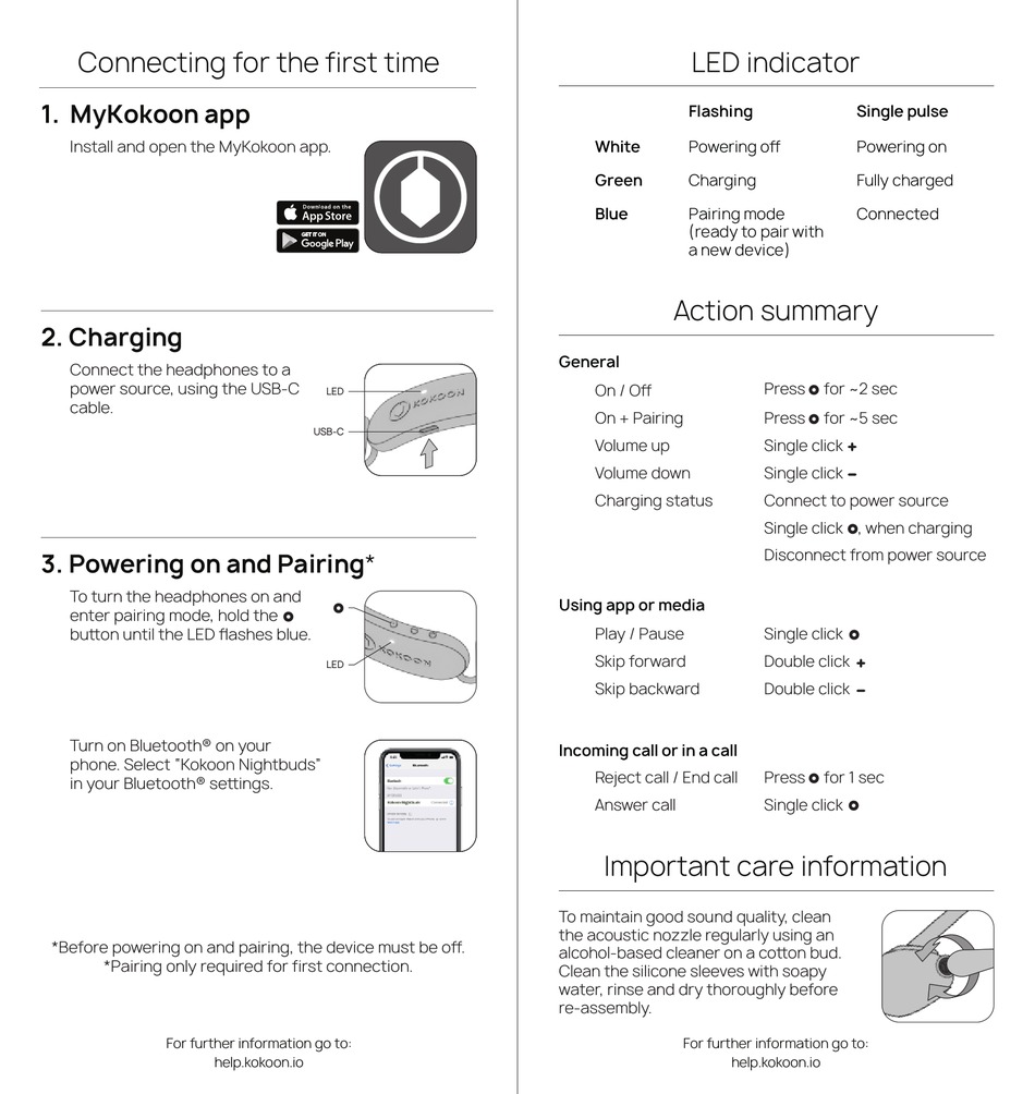 KOKOON NIGHTBUDS QUICK START MANUAL Pdf Download ManualsLib