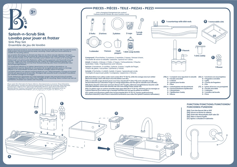 B.TOYS SPLASH-N-SCRUB SINK INSTRUCTIONS Pdf Download | ManualsLib