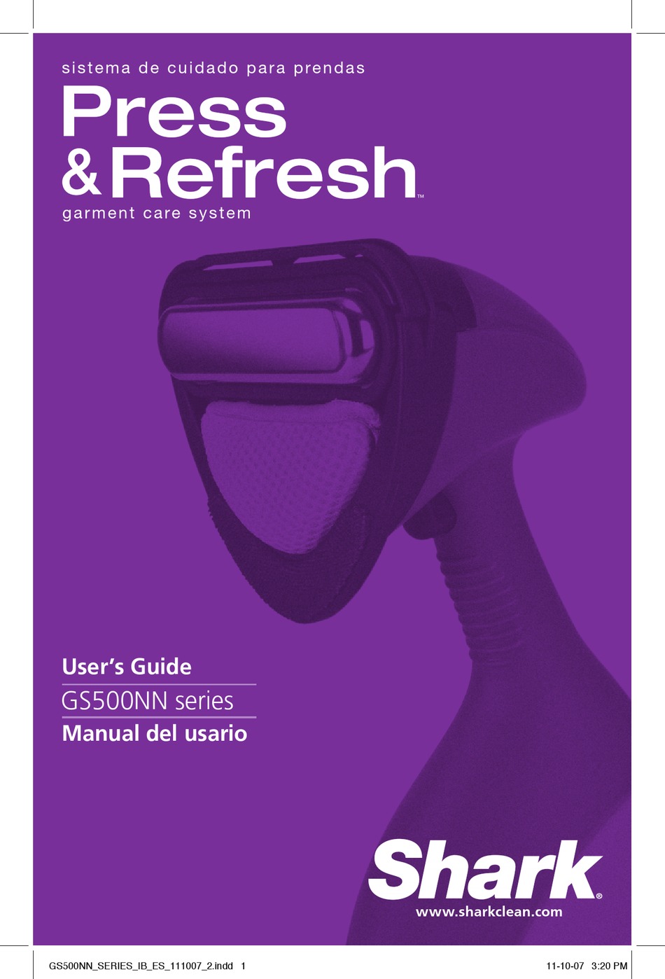 SHARK PRESS & REFRESH GS500NN SERIES USER MANUAL Pdf Download ManualsLib
