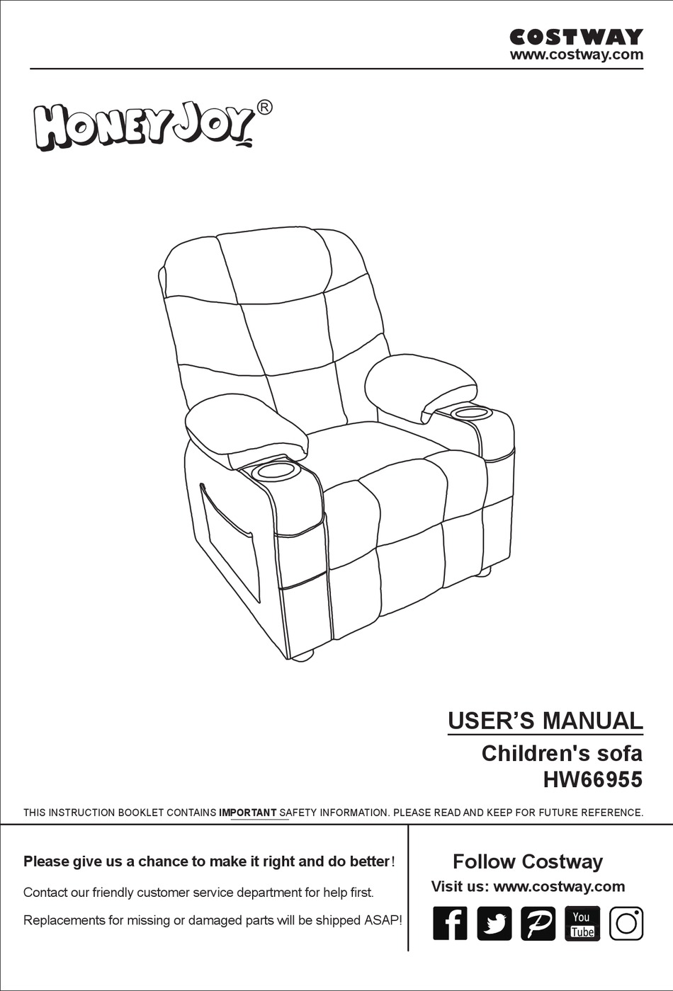 COSTWAY HONEY JOY HW66955 USER MANUAL Pdf Download ManualsLib