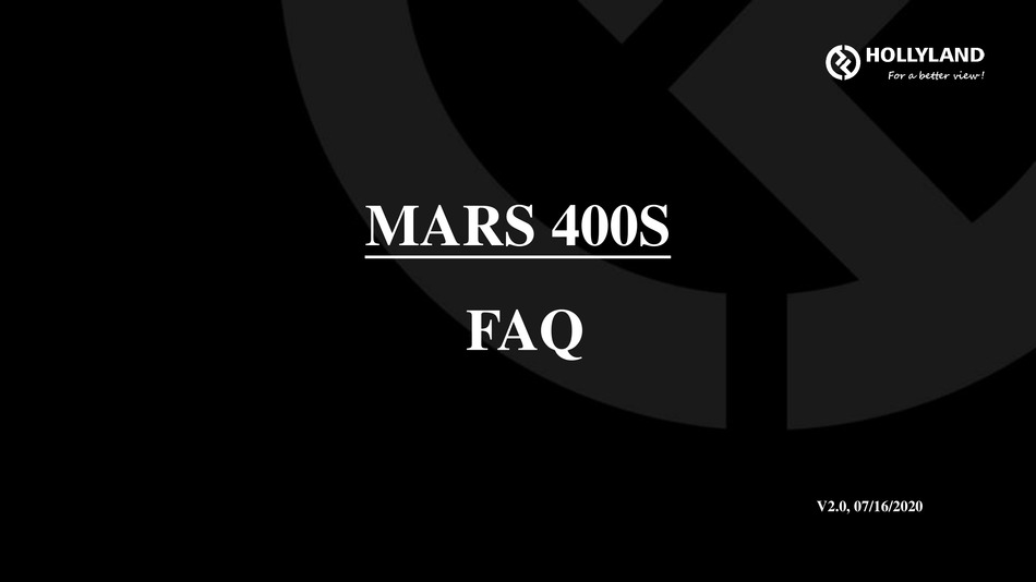 HOLLYLAND MARS 400S FAQ Pdf Download ManualsLib