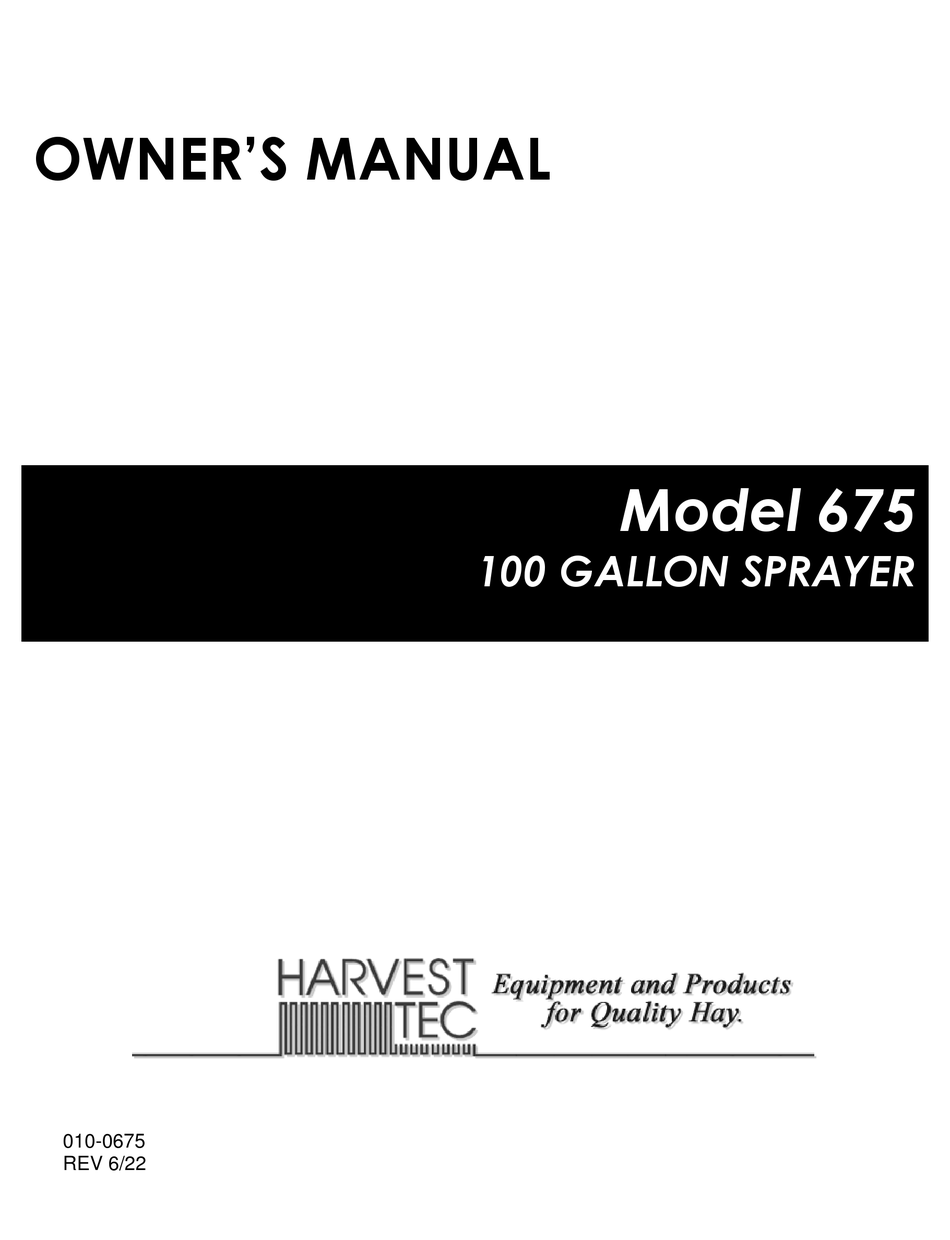 HARVEST TEC 675 OWNER'S MANUAL Pdf Download ManualsLib