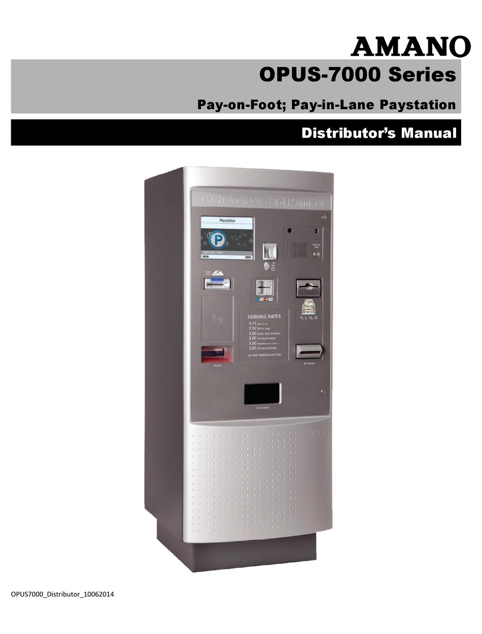 AMANO OPUS7000 SERIES DISTRIBUTOR MANUAL Pdf Download ManualsLib