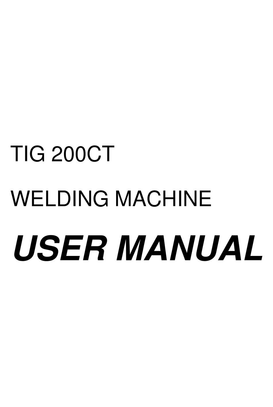 RILAND TIG 200CT USER MANUAL Pdf Download ManualsLib