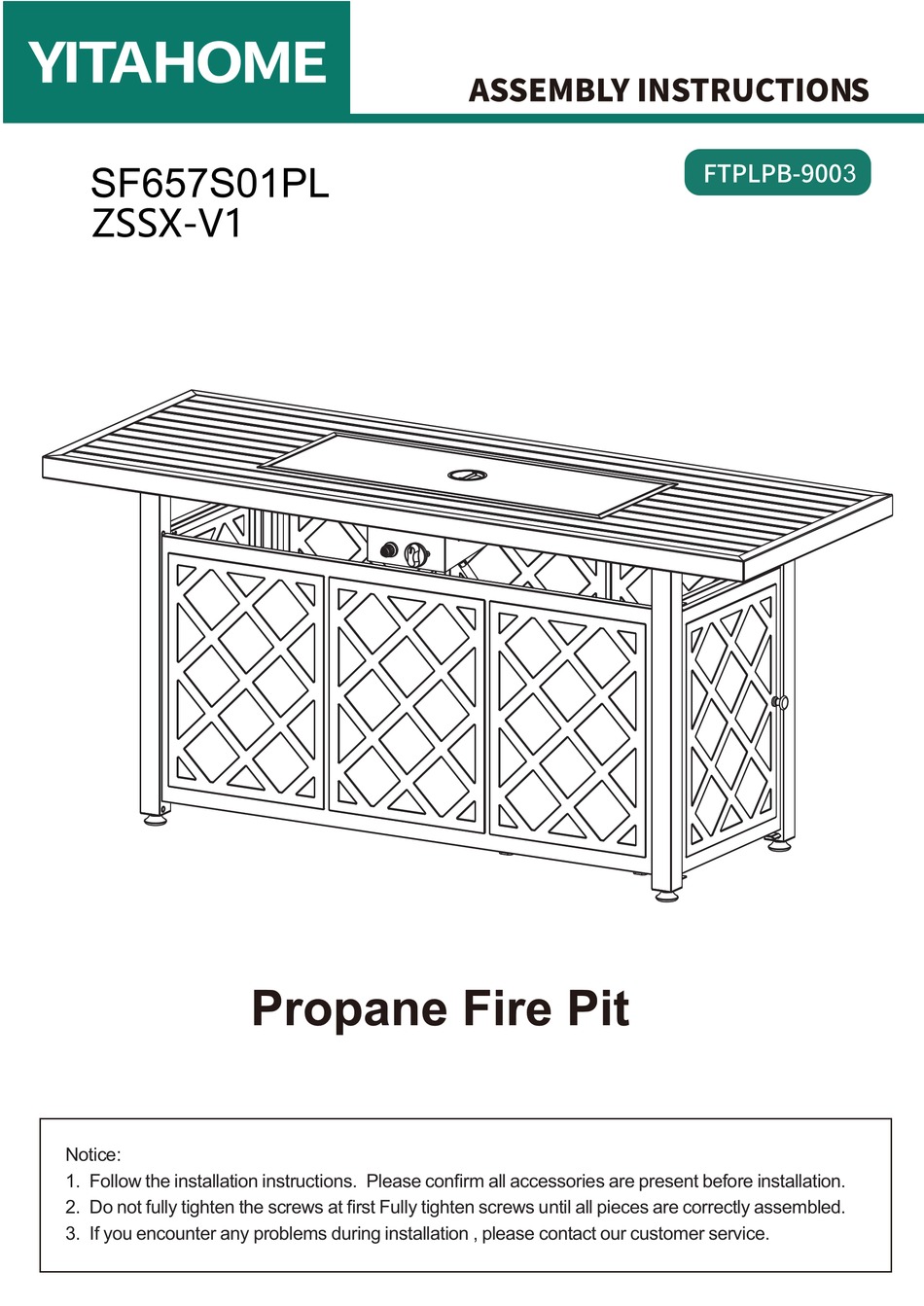 YITAHOME FTPLPB9003 ASSEMBLY INSTRUCTIONS MANUAL Pdf Download ManualsLib