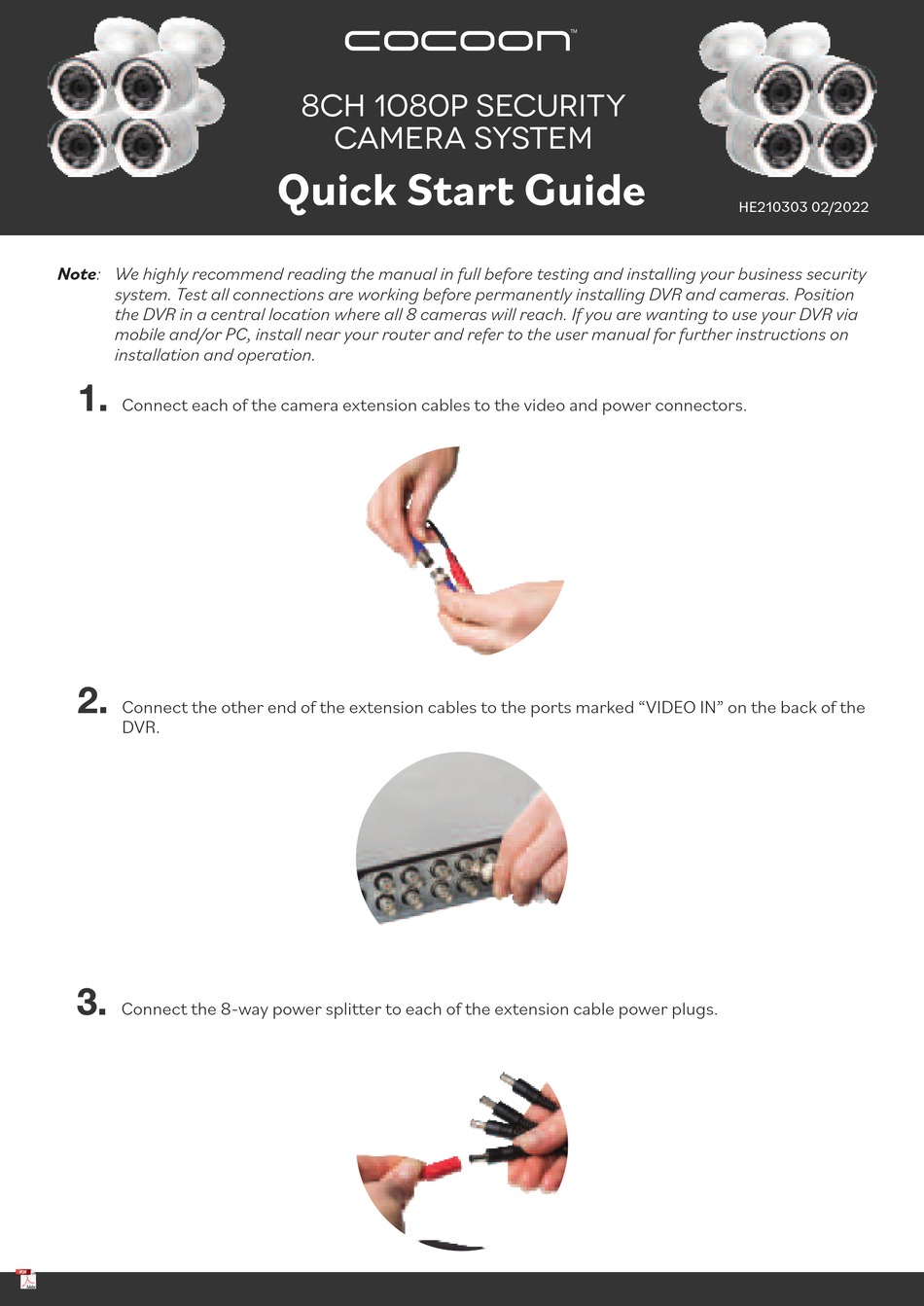 COCOON HE210303 QUICK START MANUAL Pdf Download ManualsLib