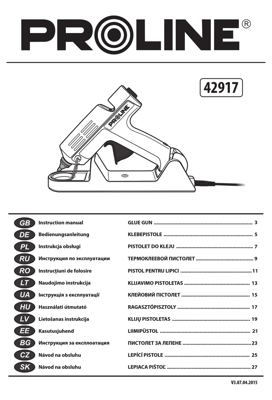PROLINE 42917 INSTRUCTION MANUAL Pdf Download ManualsLib