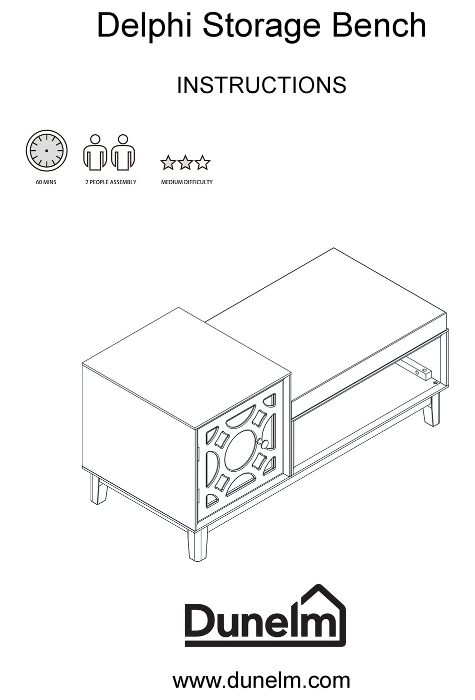 DUNELM DELPHI STORAGE BENCH INSTRUCTIONS MANUAL Pdf Download ManualsLib