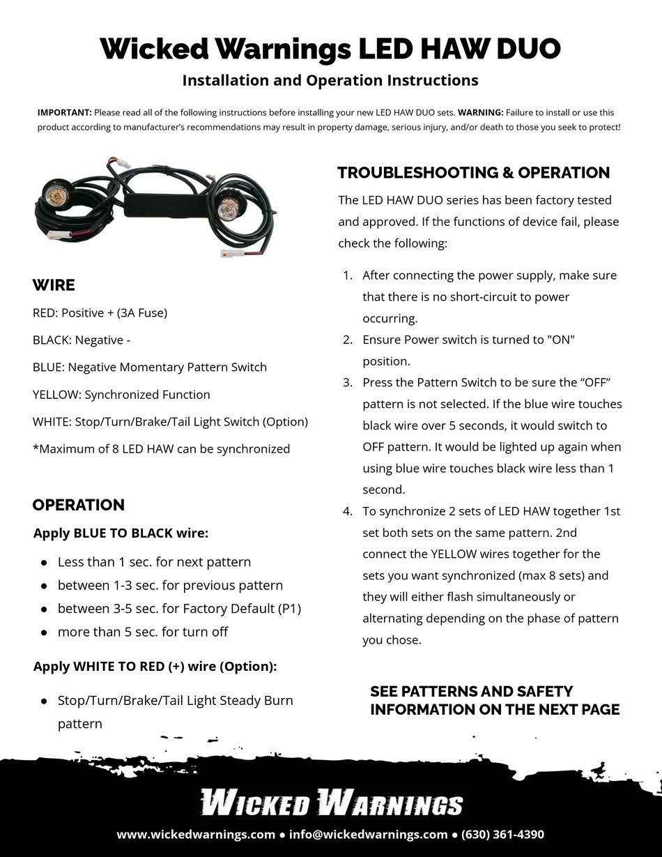WICKED WARNINGS LED HAW DUO INSTRUCTIONS Pdf Download ManualsLib