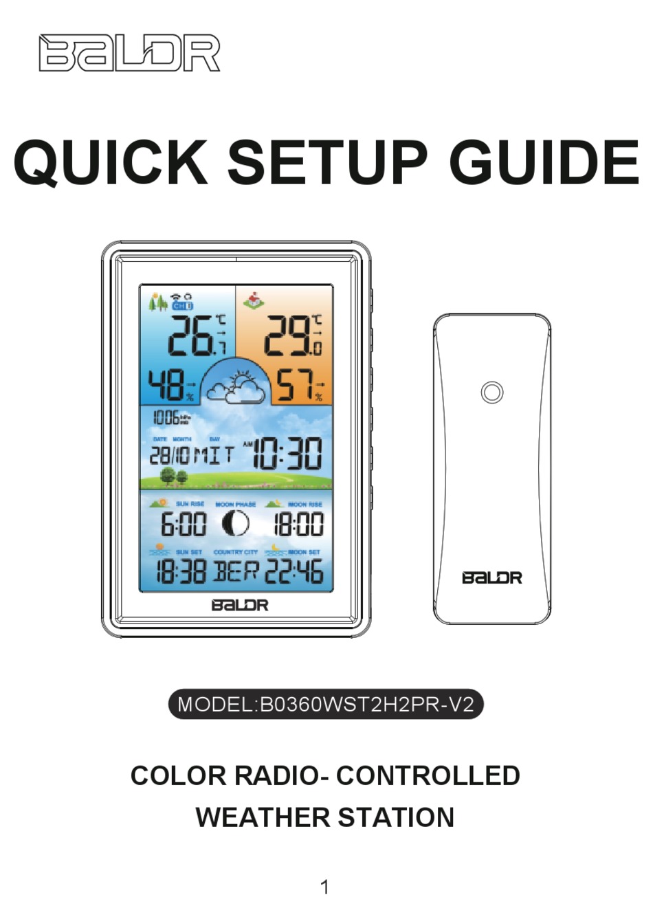 BALDR B0360WST2H2PRV2 QUICK SETUP MANUAL Pdf Download ManualsLib