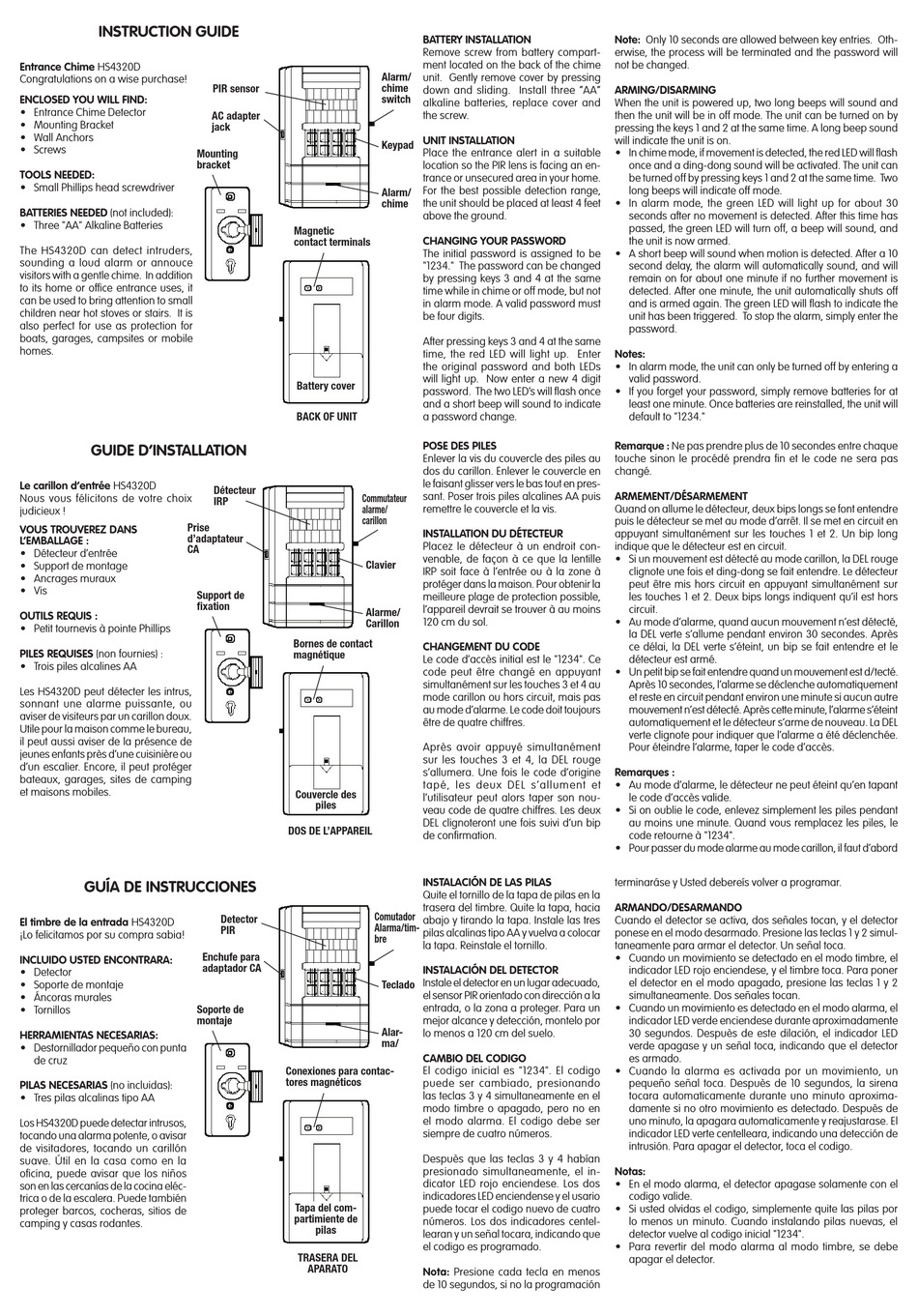 CARLON HS4320D INSTRUCTION MANUAL Pdf Download ManualsLib