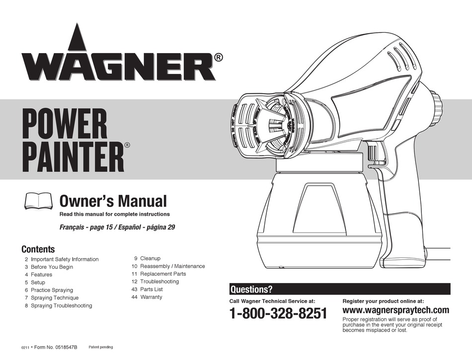 WAGNER POWER PAINTER OWNER'S MANUAL Pdf Download ManualsLib