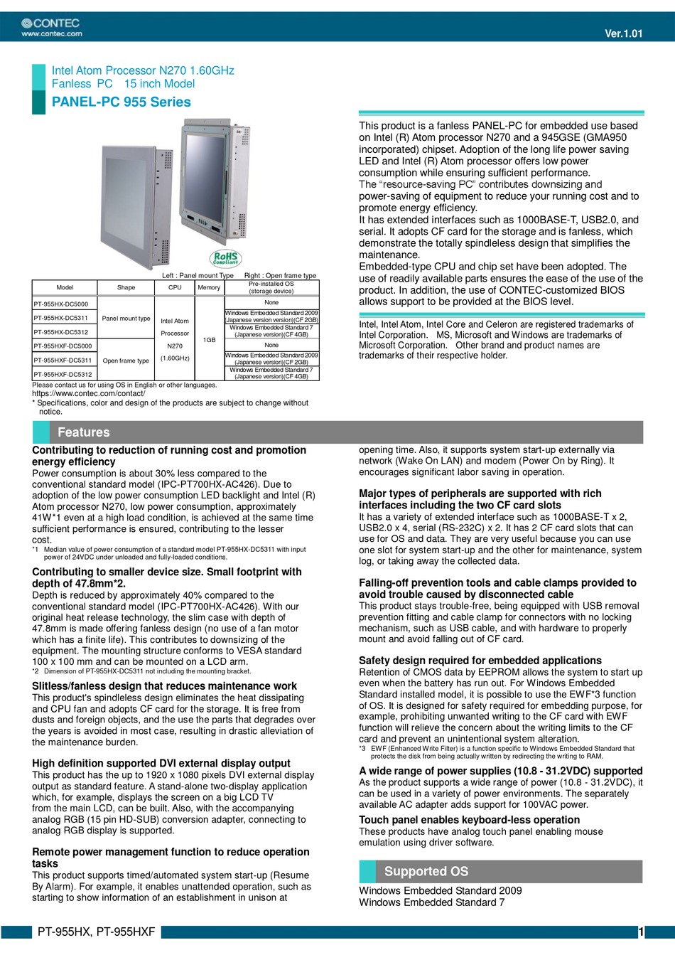 CONTEC PANEL-PC 955 SERIES HARDWARE SETUP Pdf Download | ManualsLib