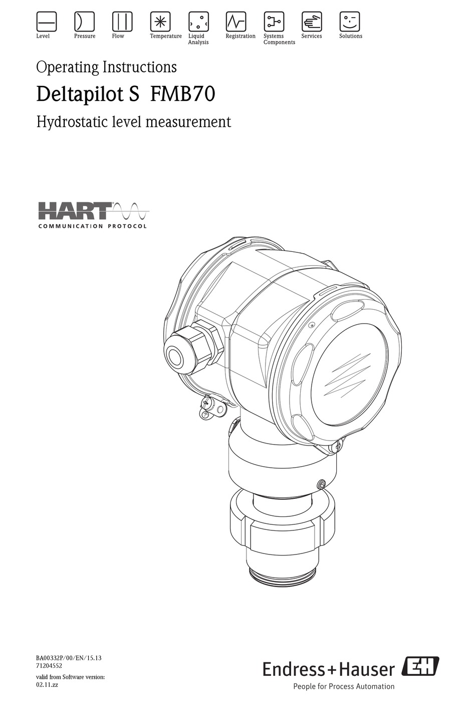 ENDRESS+HAUSER DELTAPILOT S FMB70 OPERATING INSTRUCTIONS MANUAL Pdf