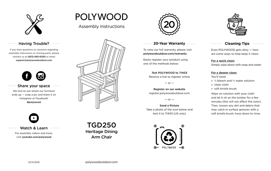 POLYWOOD TGD250 ASSEMBLY INSTRUCTIONS Pdf Download ManualsLib