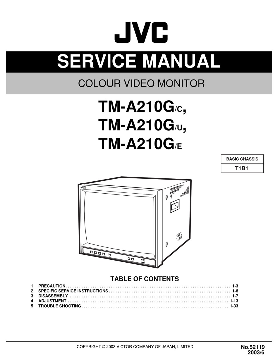 JVC TM-A210G/C SERVICE MANUAL Pdf Download | ManualsLib