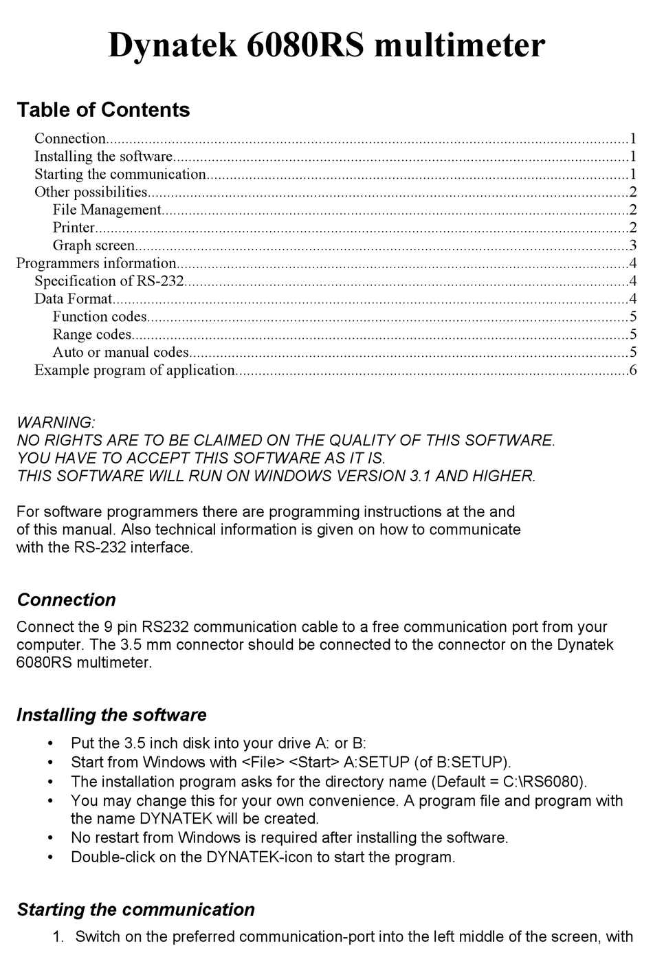 DYNATEK 6080RS MANUAL Pdf Download | ManualsLib