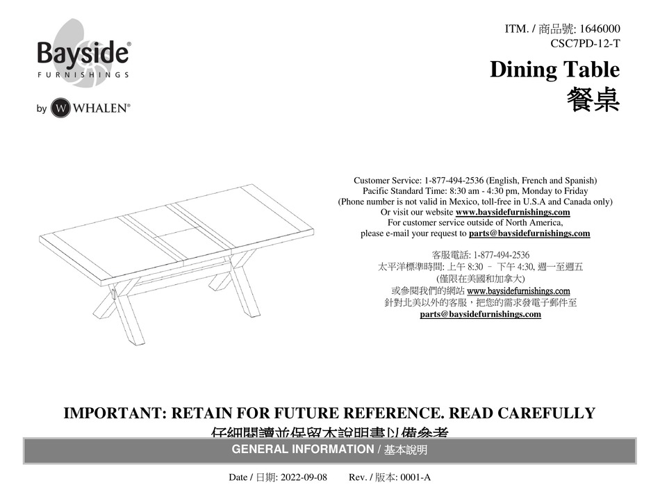 WHALEN BAYSIDE FURNISHINGS CSC7PD12T MANUAL Pdf Download ManualsLib
