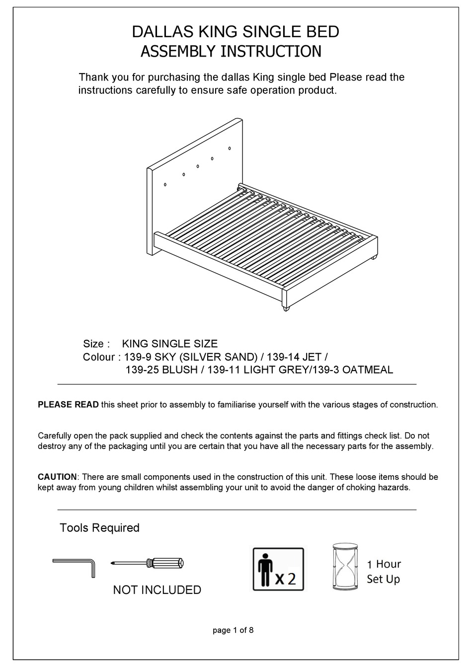 TARGET FURNITURE DALLAS 1399 DALLAS 13914 ASSEMBLY INSTRUCTION MANUAL