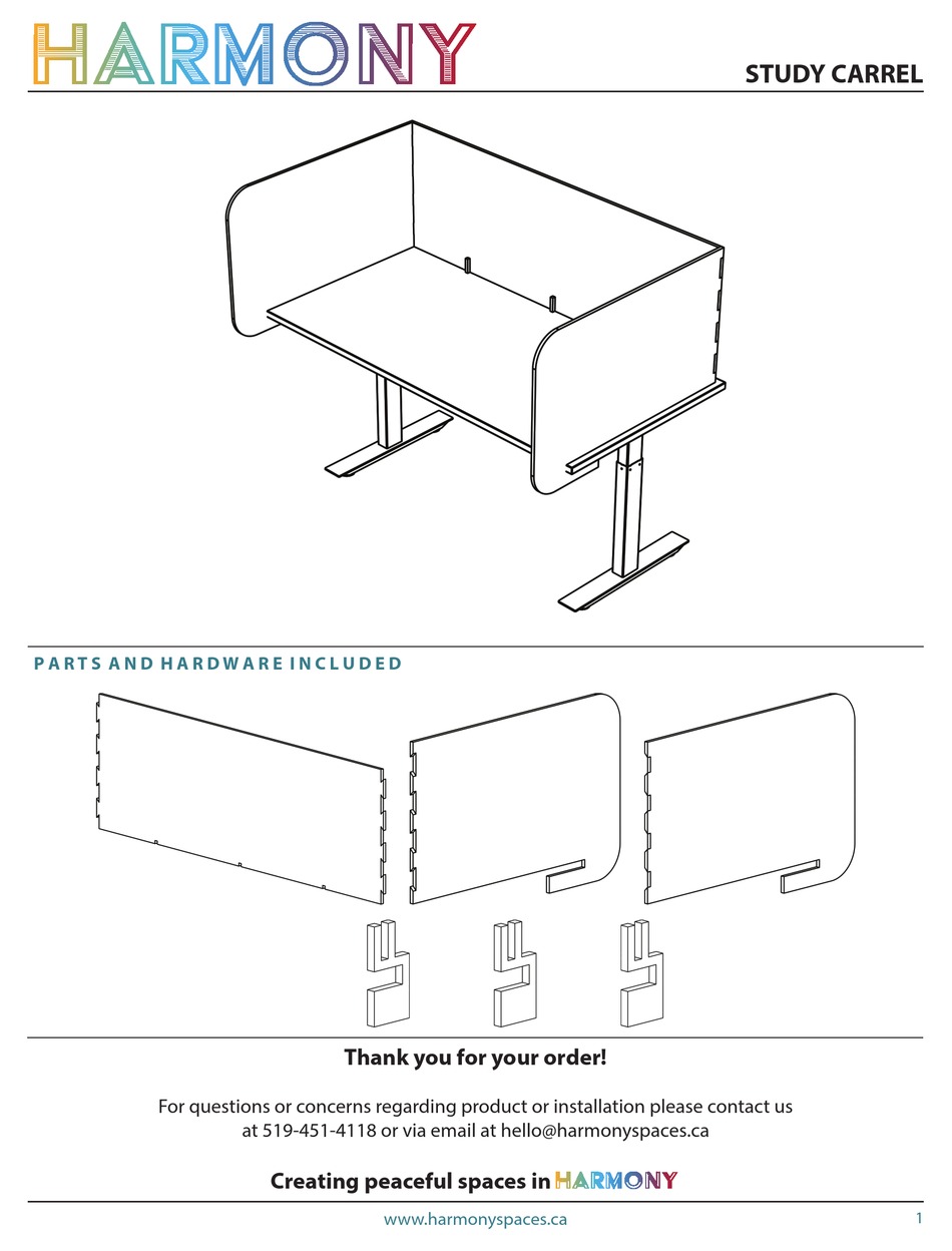 HARMONY STUDY CARREL MANUAL Pdf Download ManualsLib
