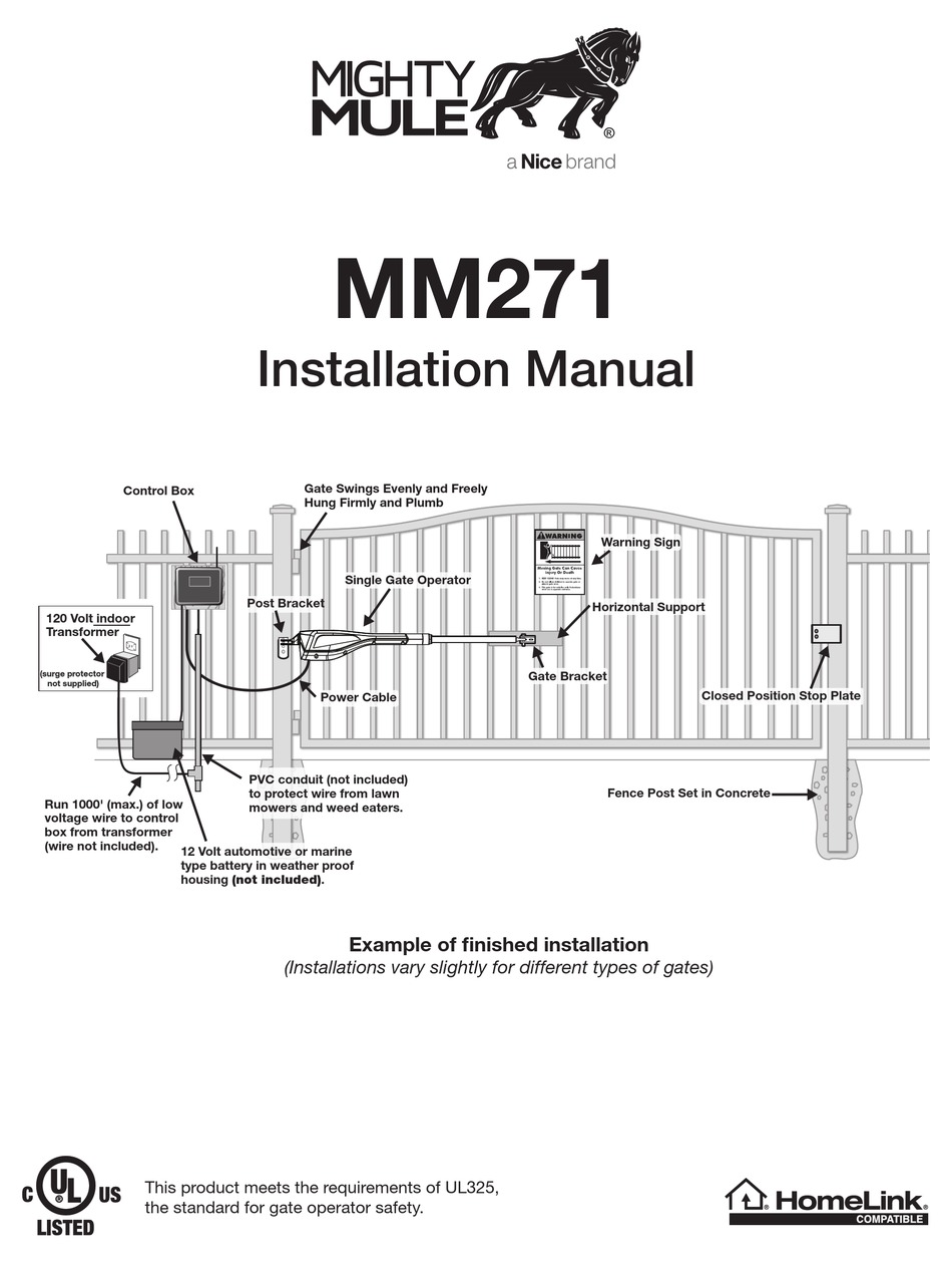 NICE MIGHTY MULE MM271 INSTALLATION MANUAL Pdf Download ManualsLib