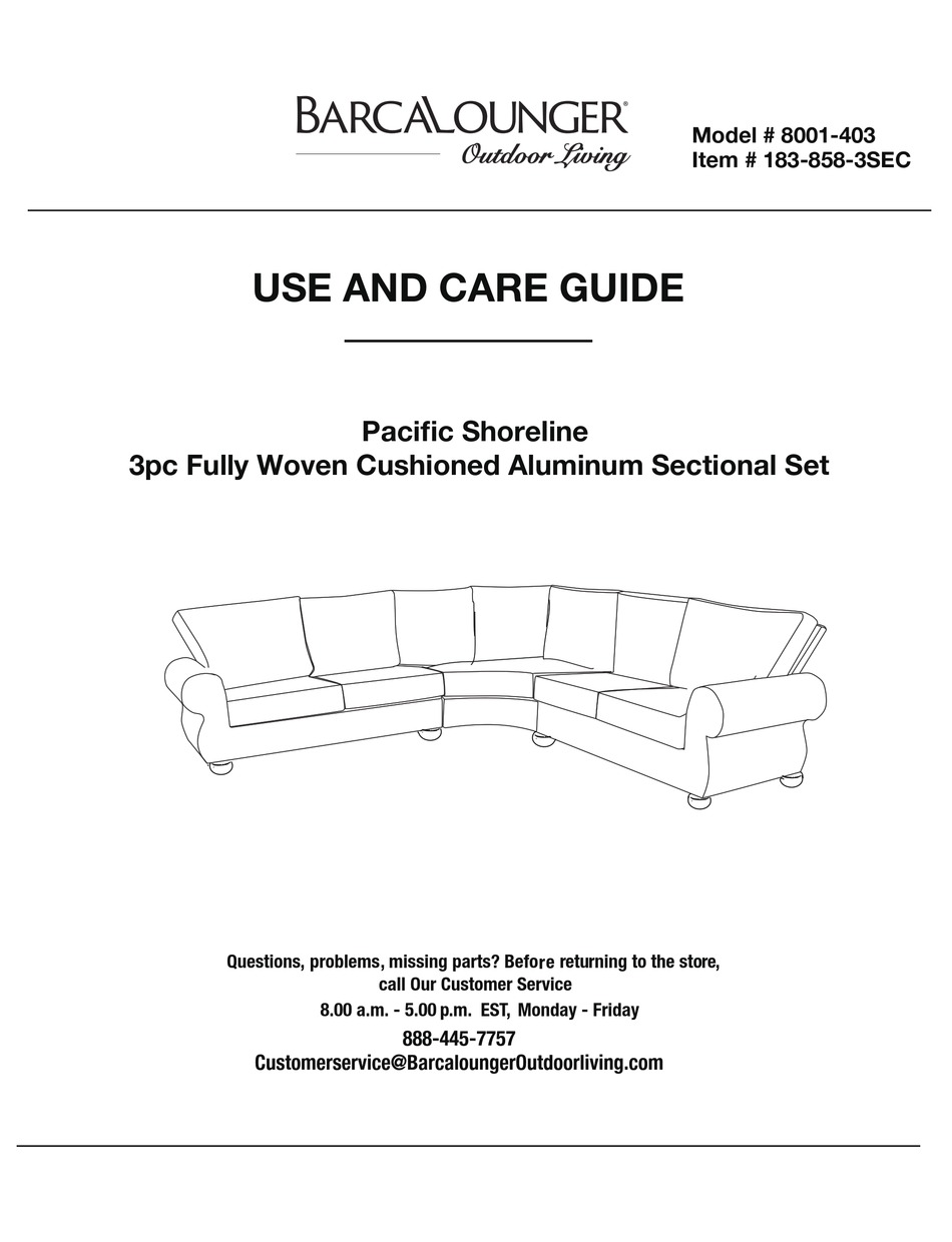 BARCALOUNGER 8001403 USE AND CARE MANUAL Pdf Download ManualsLib
