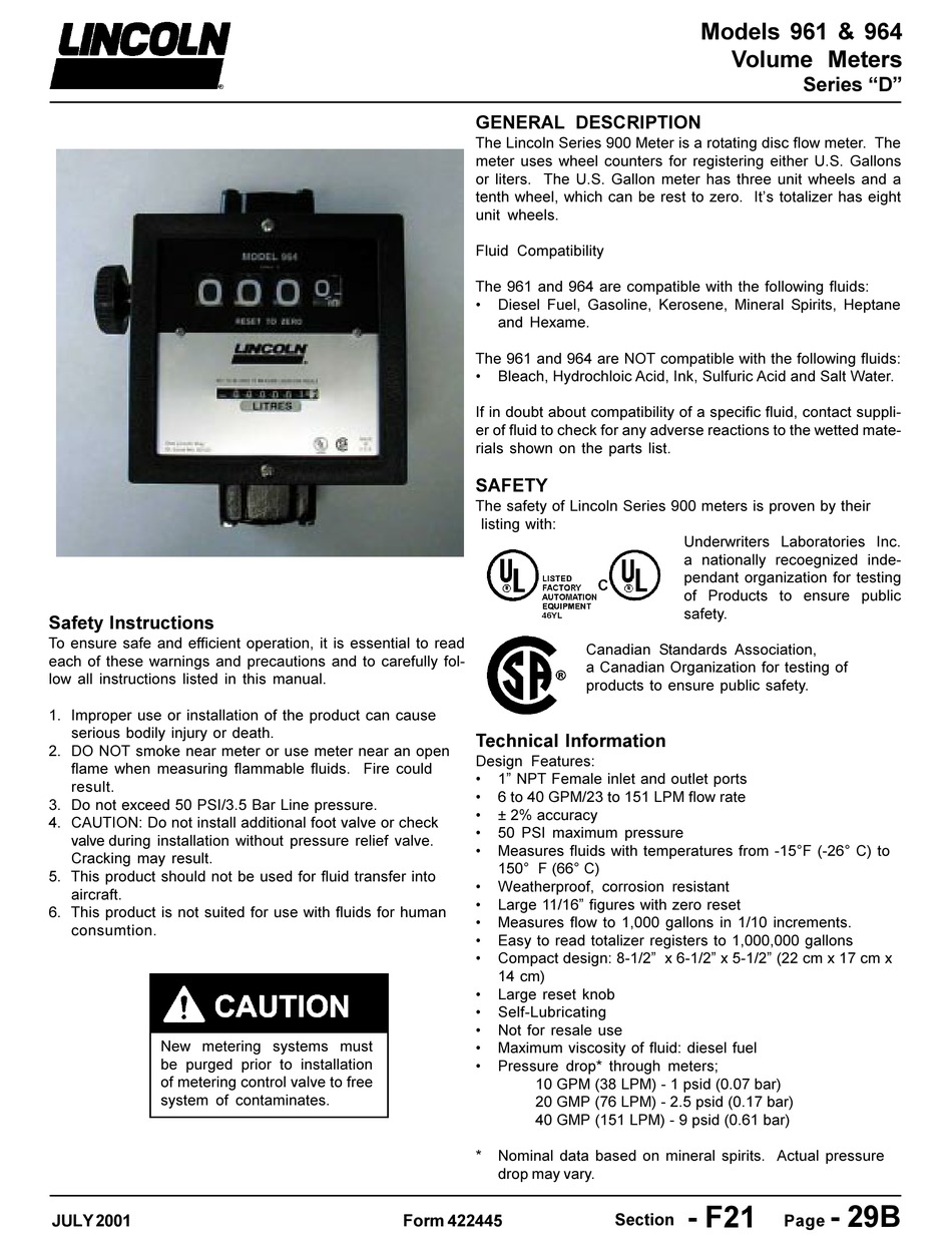 LINCOLN ELECTRIC D SERIES MANUAL Pdf Download ManualsLib