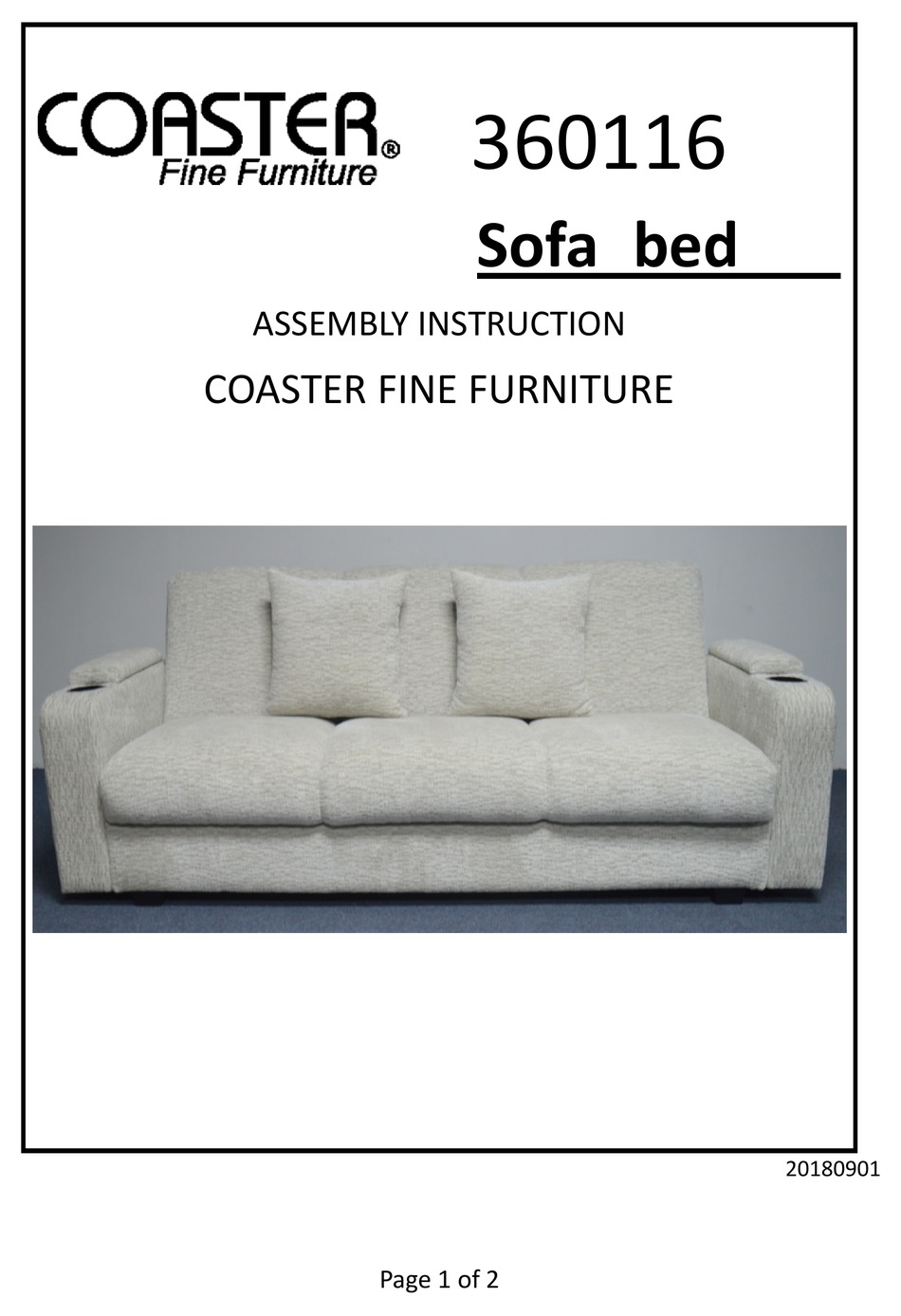 COASTER 360116 ASSEMBLY INSTRUCTION Pdf Download ManualsLib