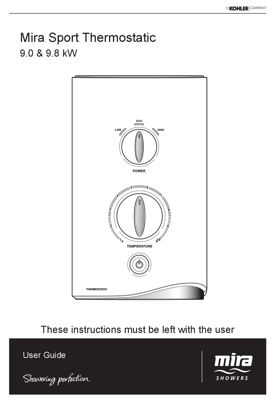KOHLER MIRA SPORT THERMOSTATIC 9.0 KW USER MANUAL Pdf Download ManualsLib