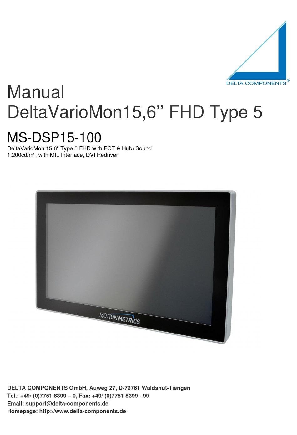 Delta Components Deltavariomon Ms-dsp15-100 Manual Pdf Download 