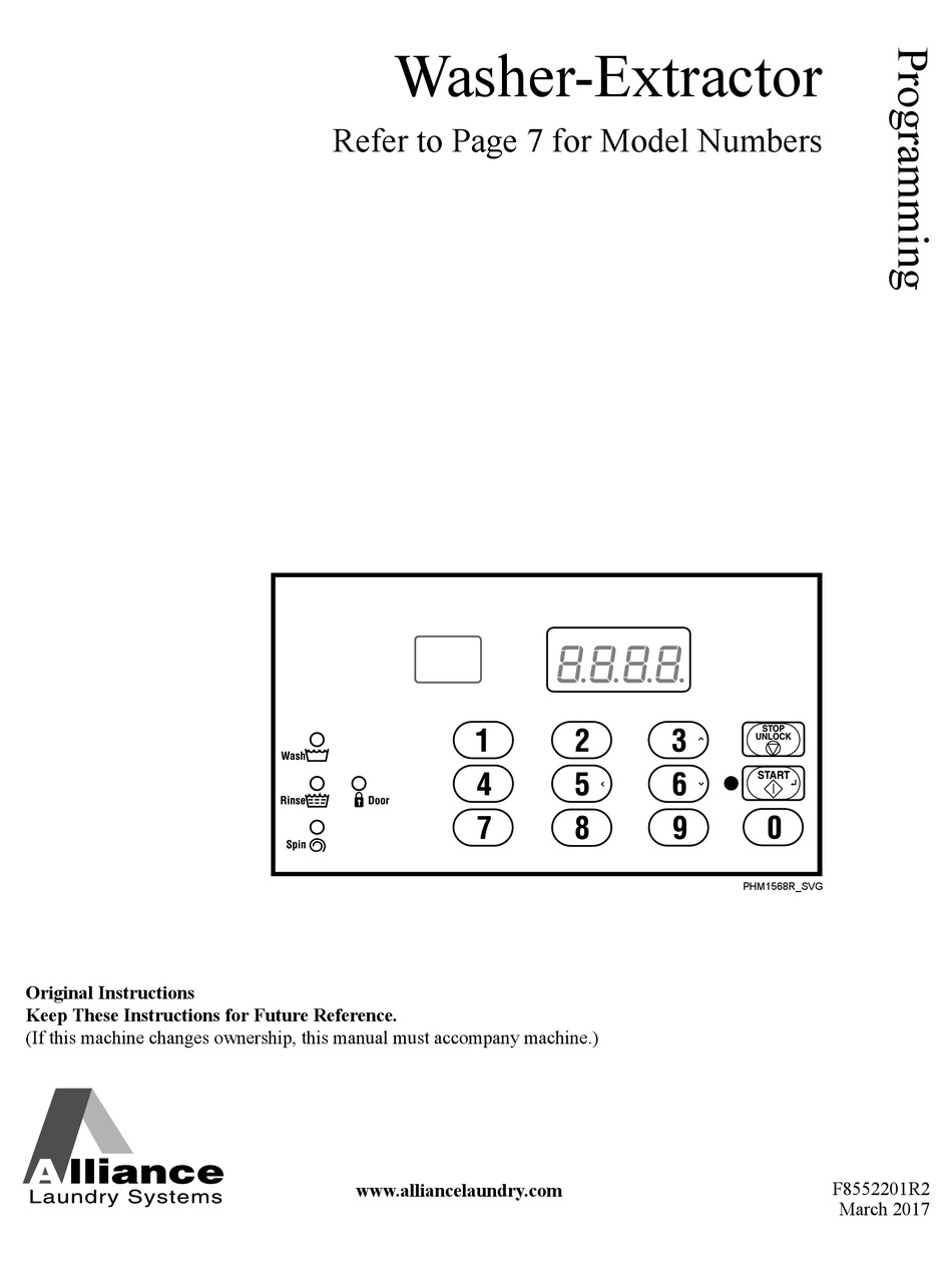 ALLIANCE LAUNDRY SYSTEMS UWH045K1L MANUAL Pdf Download ManualsLib