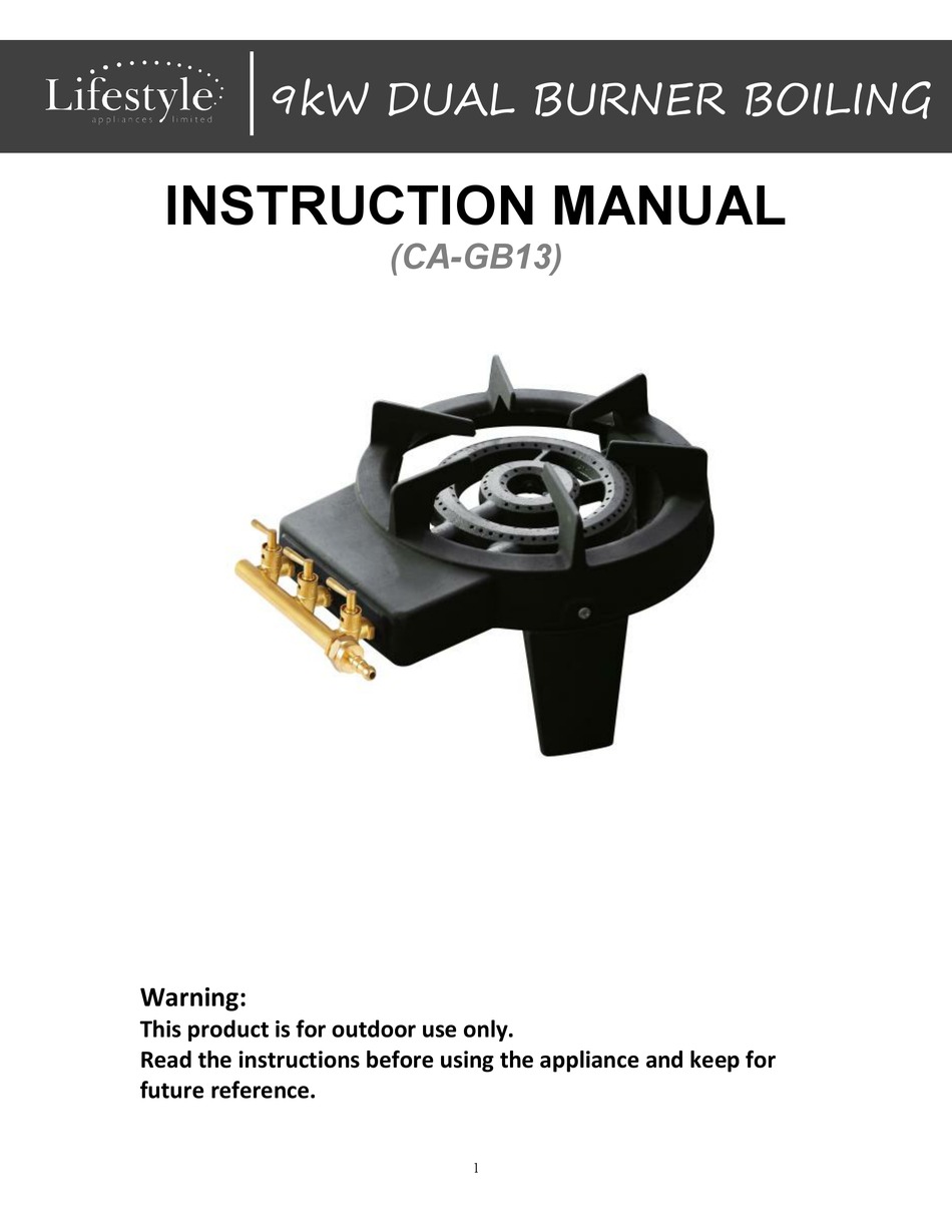 LIFESTYLE APPLIANCES CAGB13 INSTRUCTION MANUAL Pdf Download ManualsLib