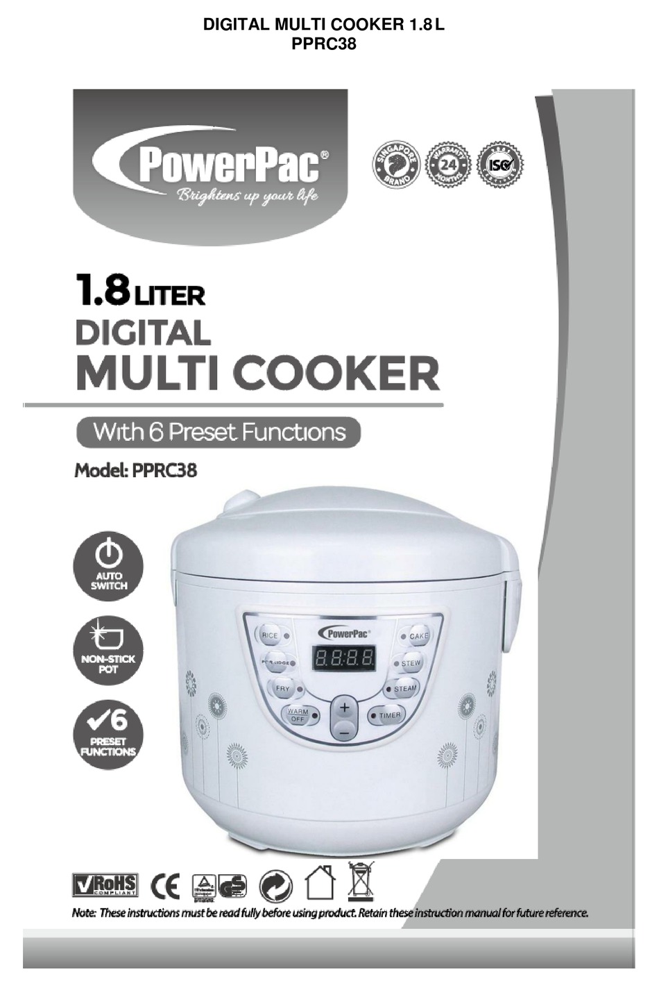 POWERPAC PPRC38 MANUAL Pdf Download ManualsLib