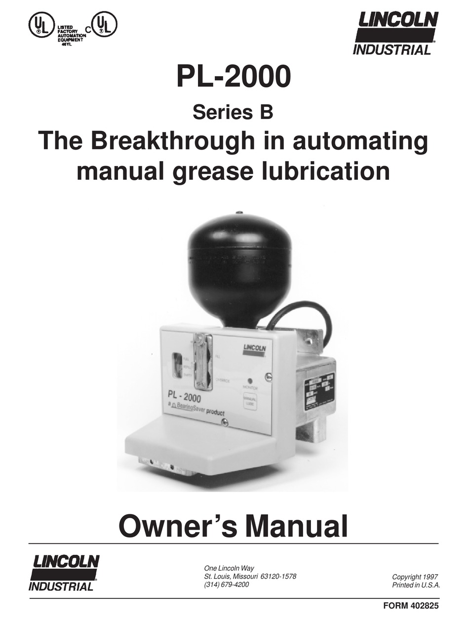 LINCOLN INDUSTRIAL B SERIES OWNER'S MANUAL Pdf Download | ManualsLib