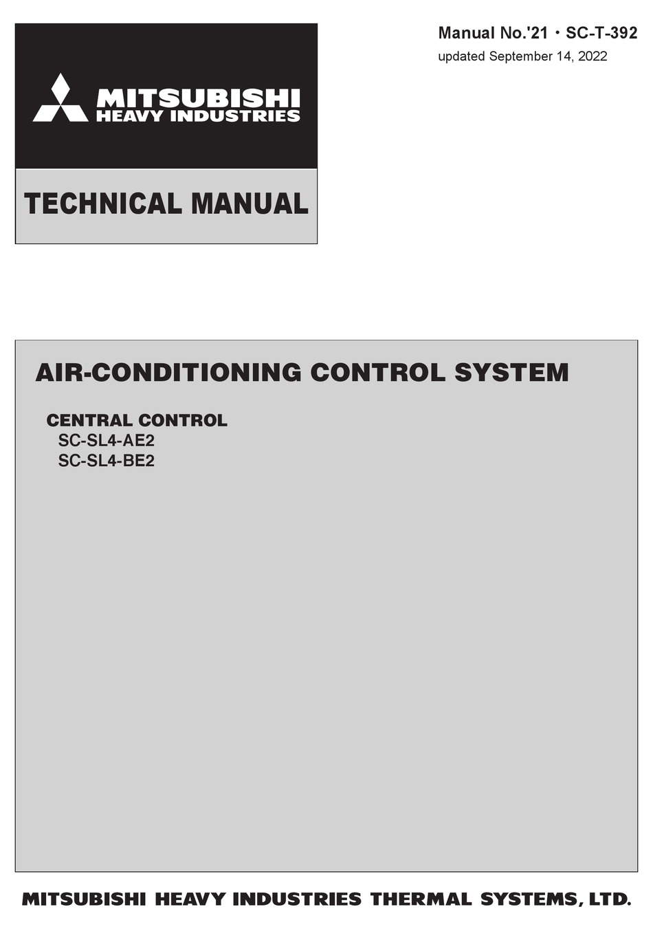 MITSUBISHI HEAVY INDUSTRIES SC-SL4-AE2 TECHNICAL MANUAL Pdf Download ...