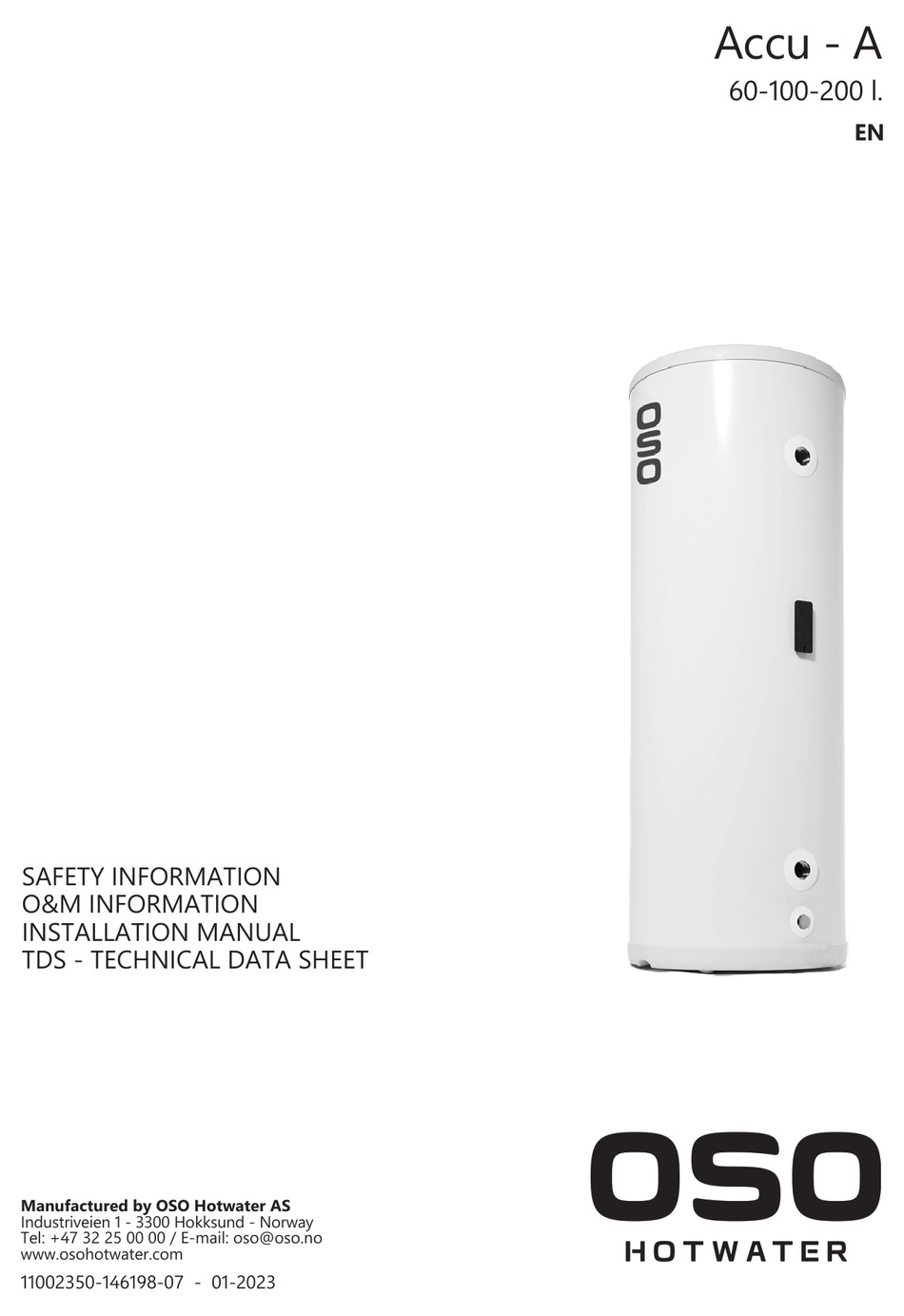 OSO HOTWATER ACCUA SERIES INSTALLATION MANUAL Pdf Download ManualsLib