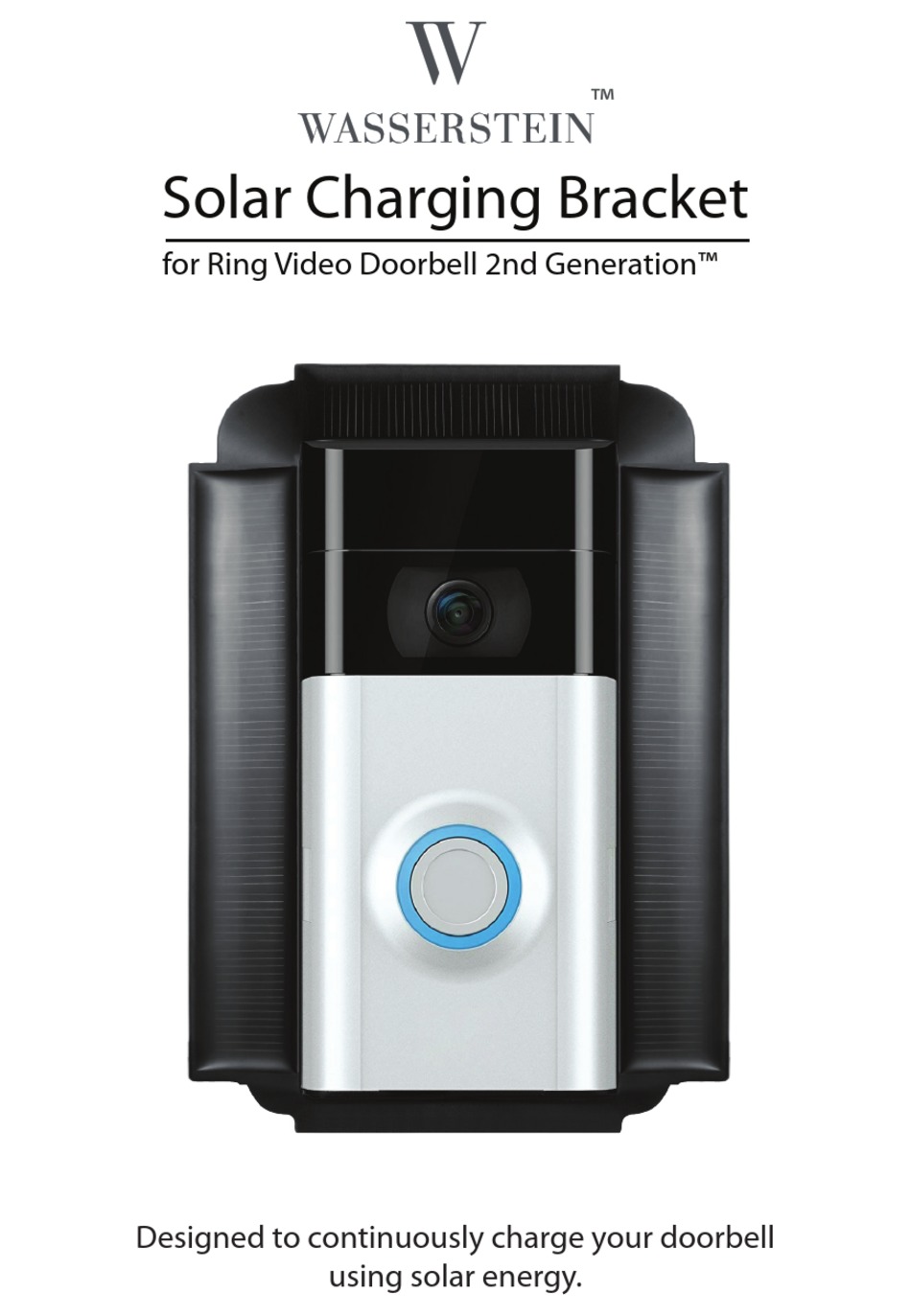 WASSERSTEIN SOLAR CHARGING BRACKET FOR RING VIDEO DOORBELL 2ND