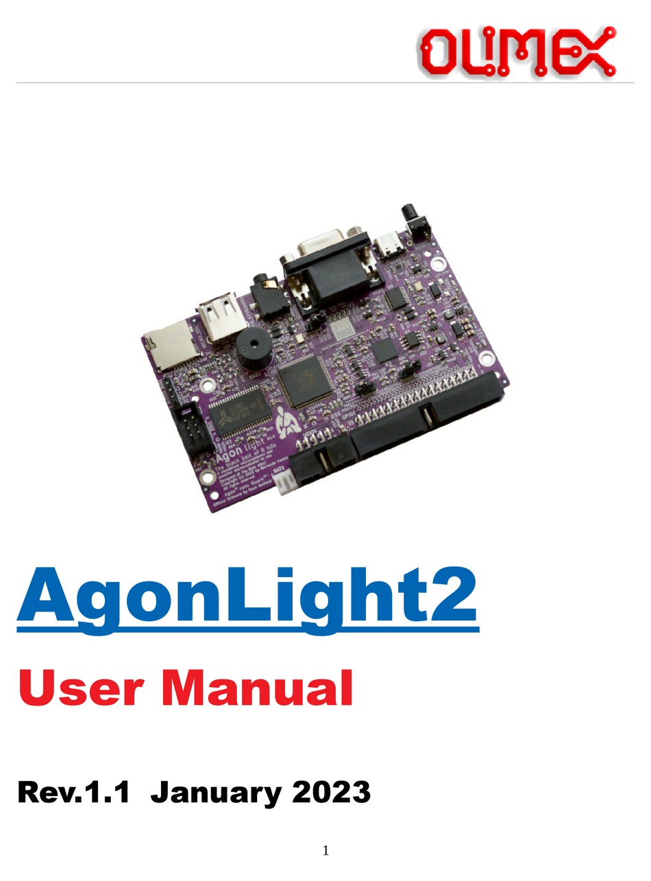 OLIMEX AGONLIGHT2 USER MANUAL Pdf Download | ManualsLib